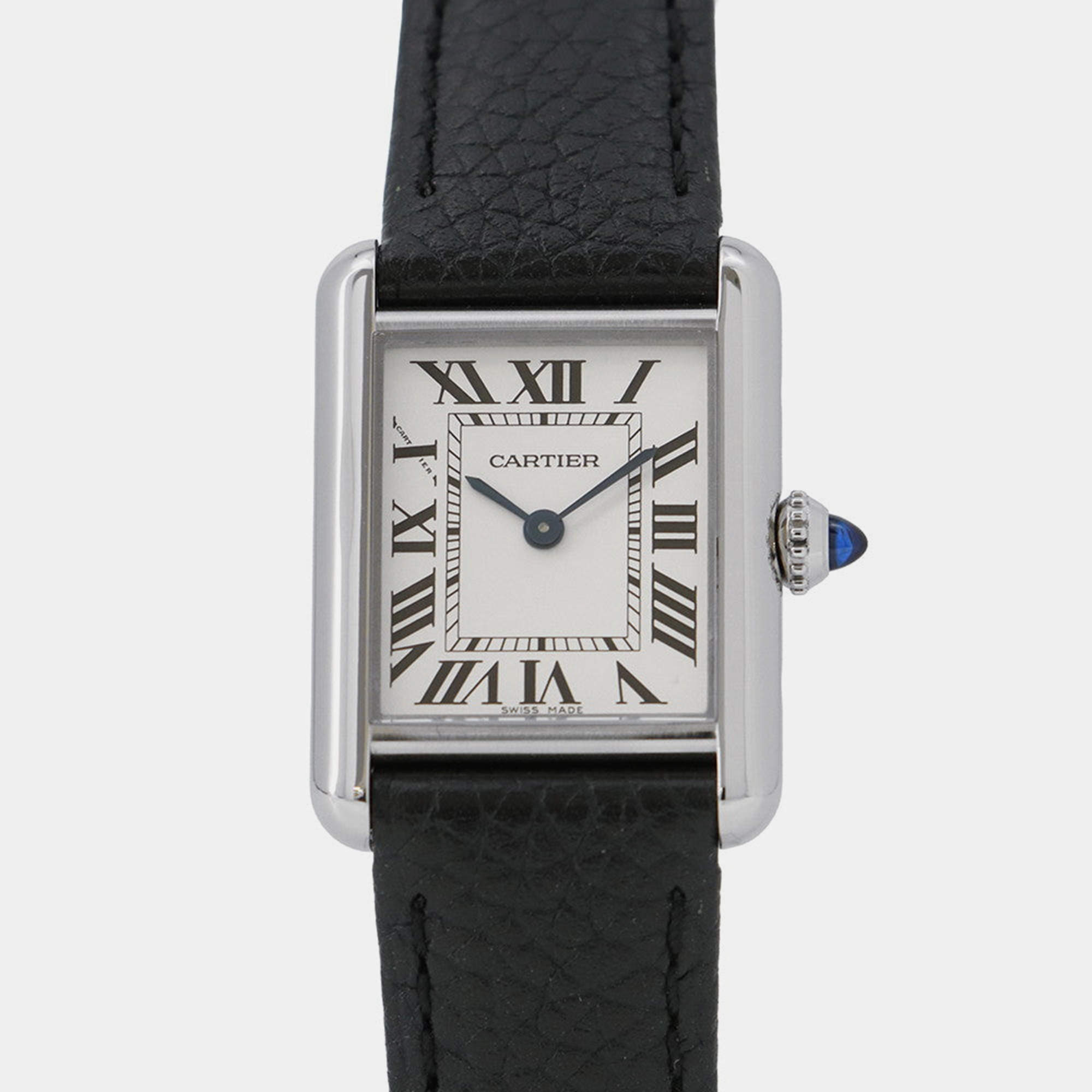 مملوكة مسبقًا Cartier Tank WSTA0042 Quartz Silver Stainless Steel Women's Wristwatch 29.5 mm× 22 mm