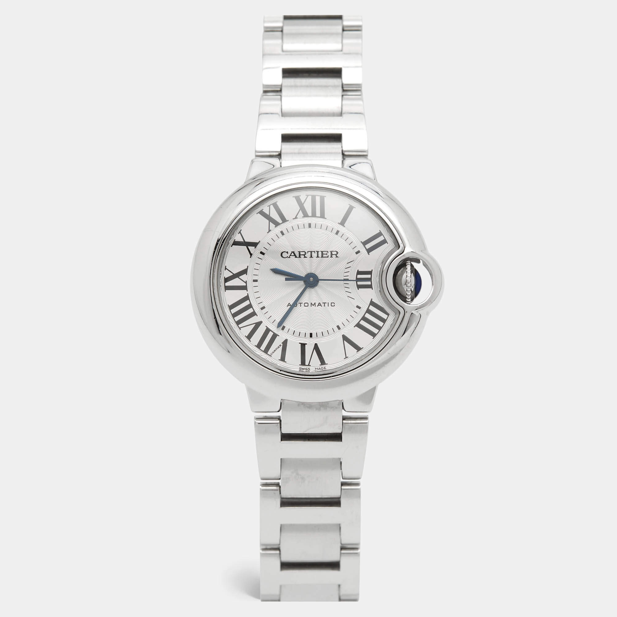 Pre Owned ساعة يد للجنسين كارتييه بالون بلو CRWSBB0044 ستانلس ستيل فضية 33 مم