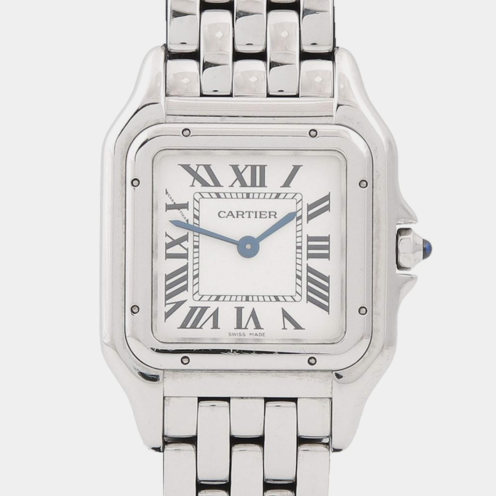 مملوكة مسبقًا ساعة كارتير بانثر ستانلس ستيل فضية كوارتز للنساء 26.5 مم