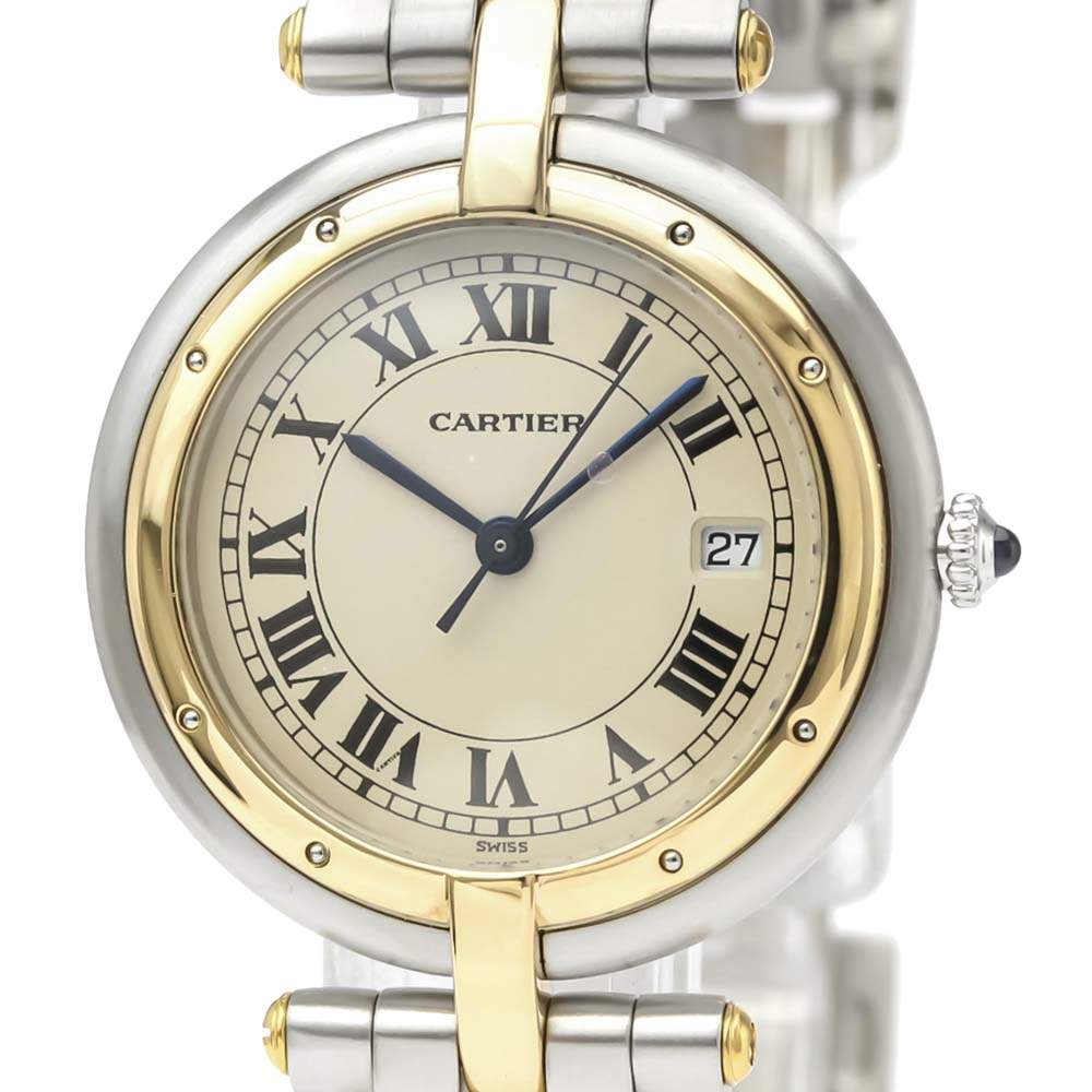 Cartier Silver 18K Yellow Gold And Stainless Steel Panthere Vendome Quartz Women's Wristwatch 30 MM