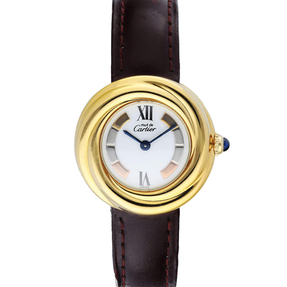 Pre Owned Cartier Silver Gold Plated Stainless Steel Vermeil 2735 Must de Cartier Women's Wristwatch 27 MM