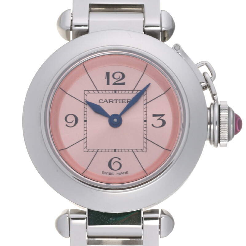 Cartier Pink Stainless Steel Miss Pasha W3140008 Women's Wristwatch 27 MM