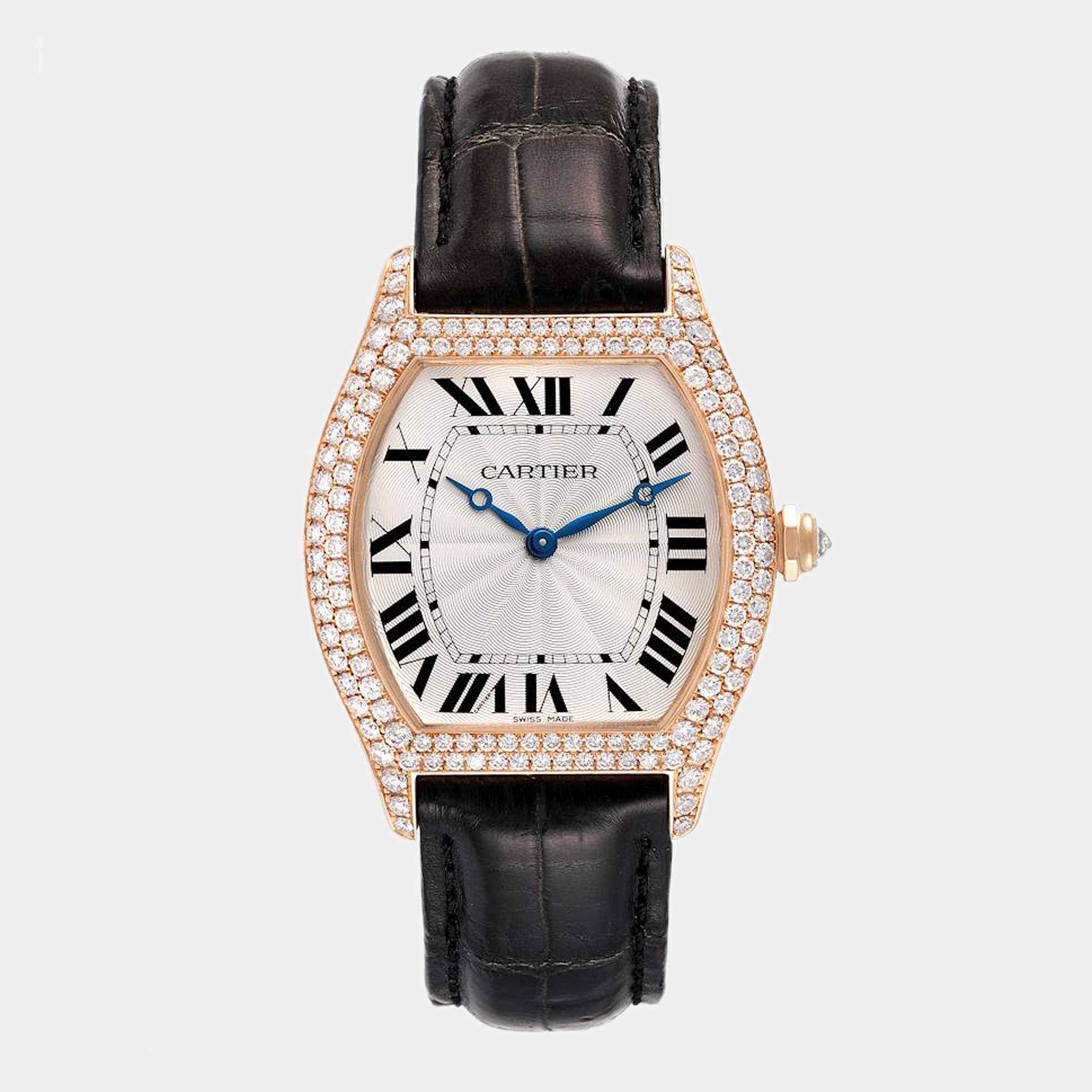 Cartier Silver 18k Rose Gold Tortue WA503751 Manual Winding Women's