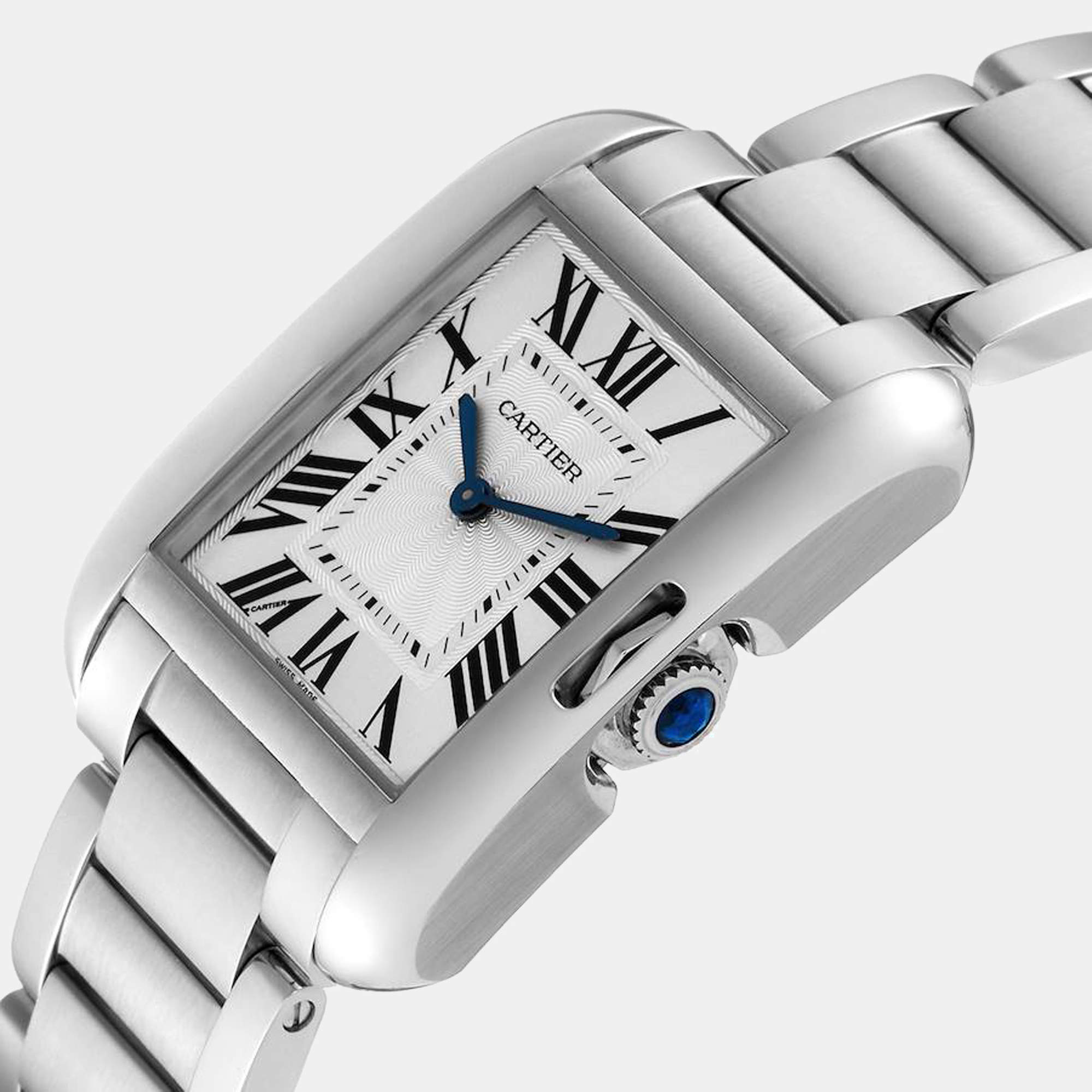 Cartier Tank Anglaise Midsize Steel Ladies Watch W5310044 30.2 x