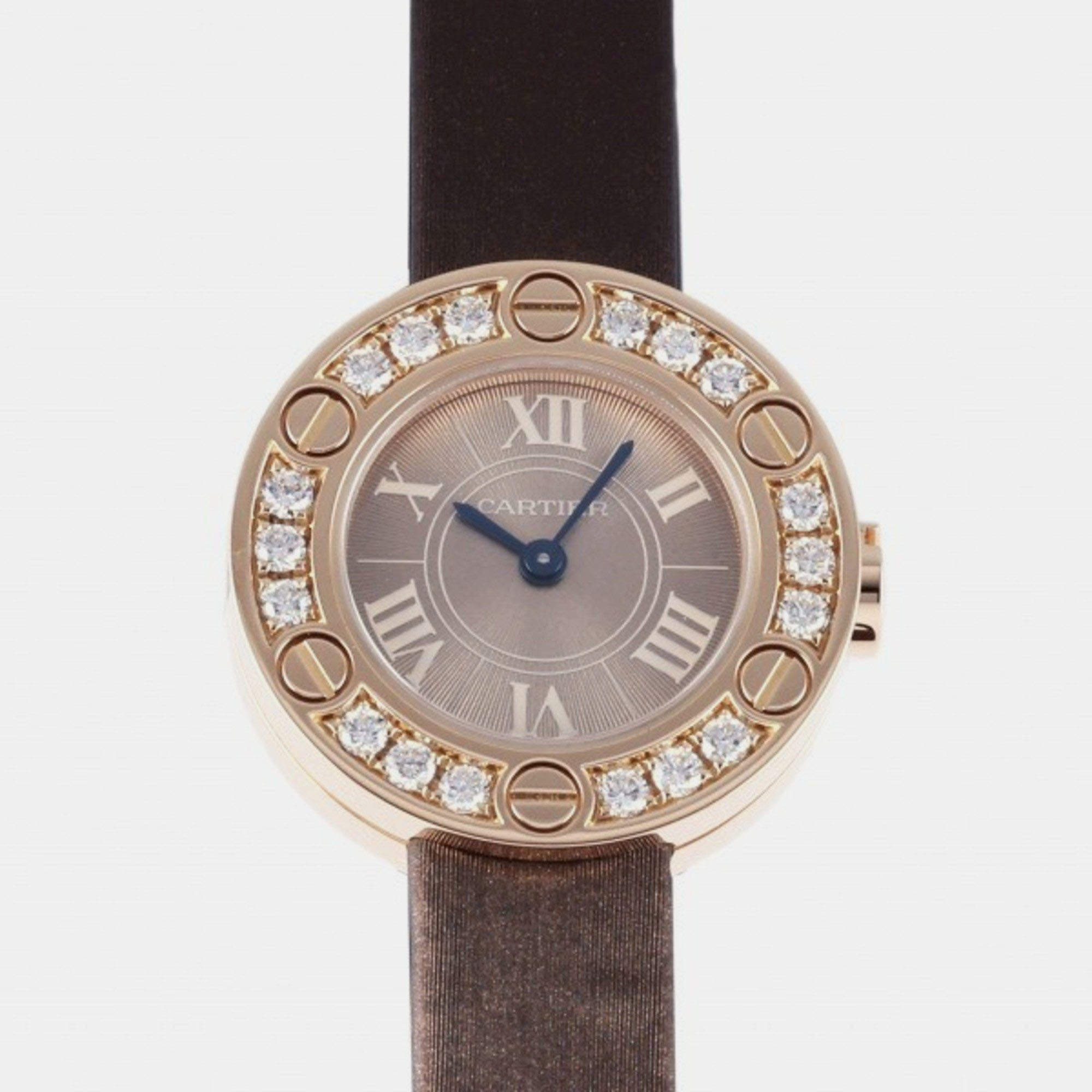 Cartier Brown 18k Rose Gold Love WE801331 Quartz Women's Wristwatch 23 mm