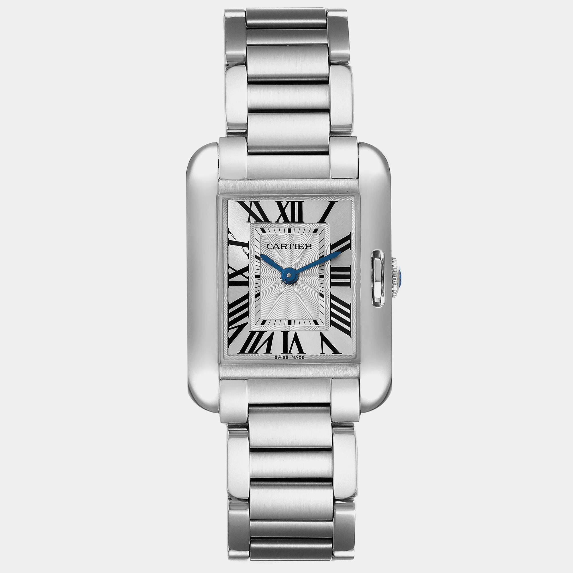 Cartier Tank Anglaise Small Silver Dial Steel Ladies Watch W5310022 30.2 x 22.7 mm