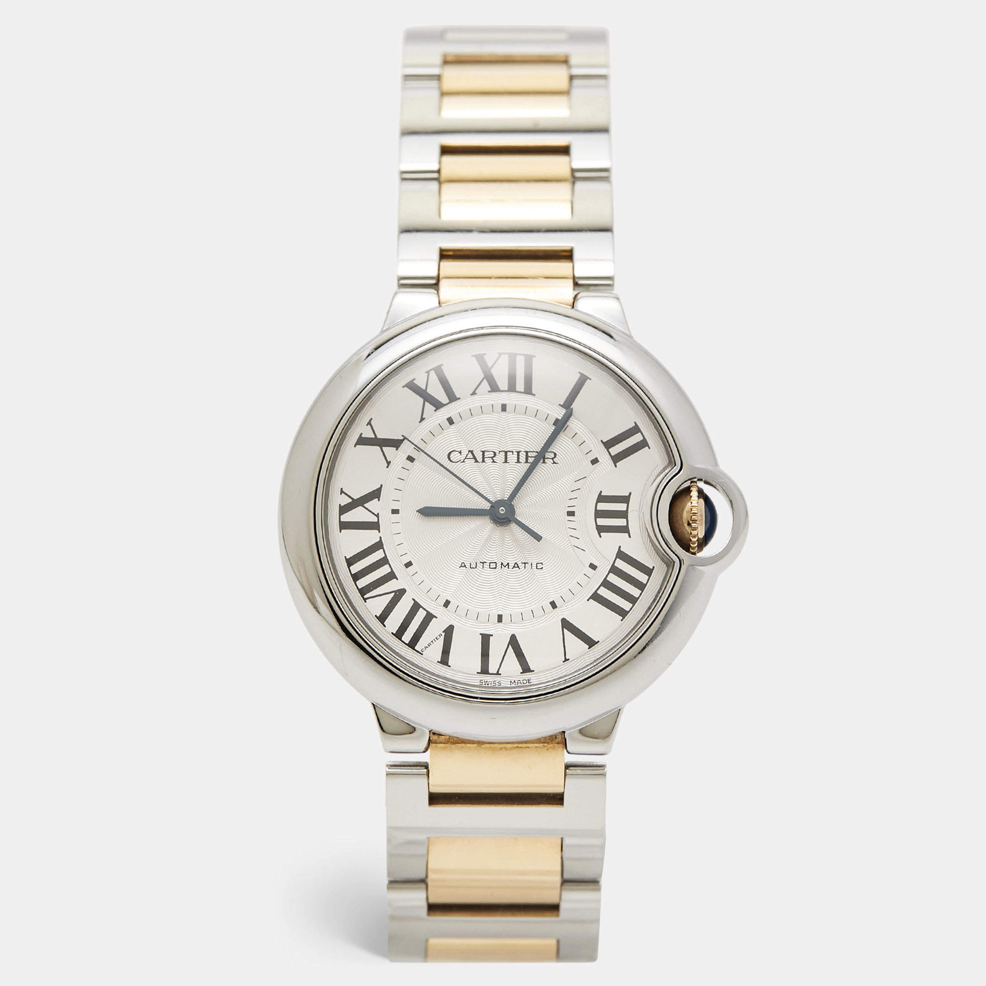 Cartier Silver 18K Yellow Gold Stainless Steel Ballon Bleu De