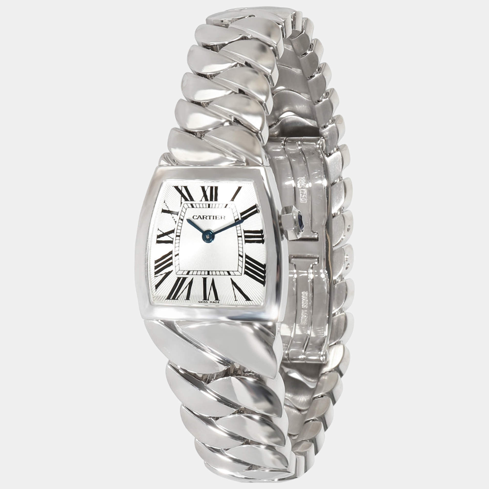 Cartier Silver 18k White Gold La Dona W640060J Quartz Women's Wristwatch 22.5 mm