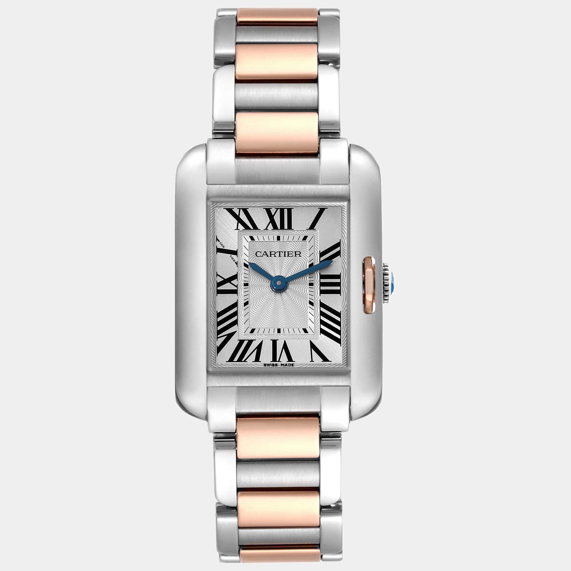 Cartier Tank Anglaise Small Steel Rose Gold Ladies Watch 22.7 mm