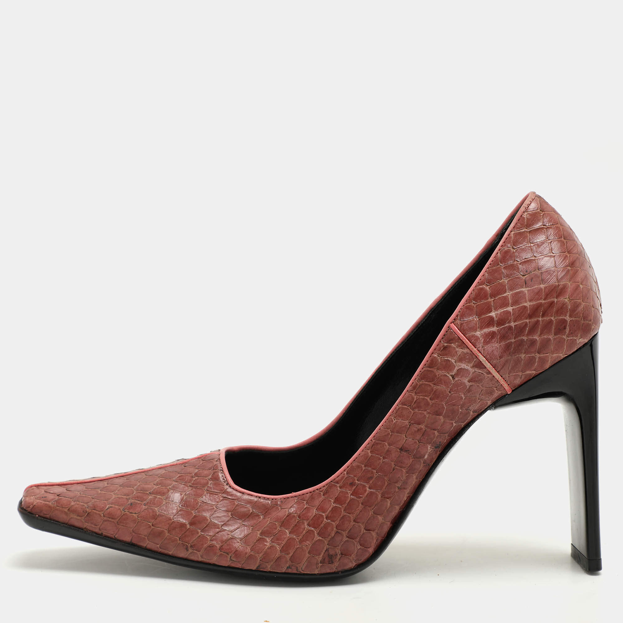 Casadei Pink Python Pointed Toe Pumps Size 37