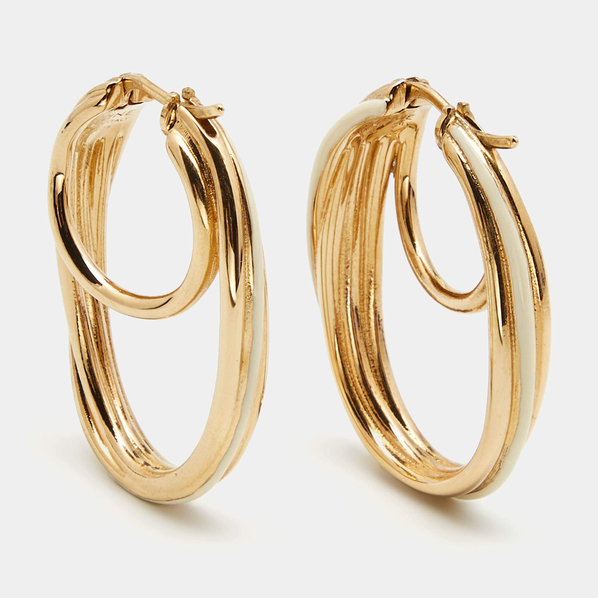 Celine Enamel Gold Tone Earrings
