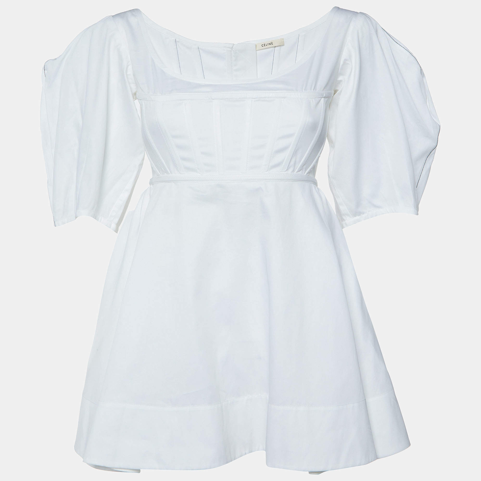 Celine White Cotton Corset Top M