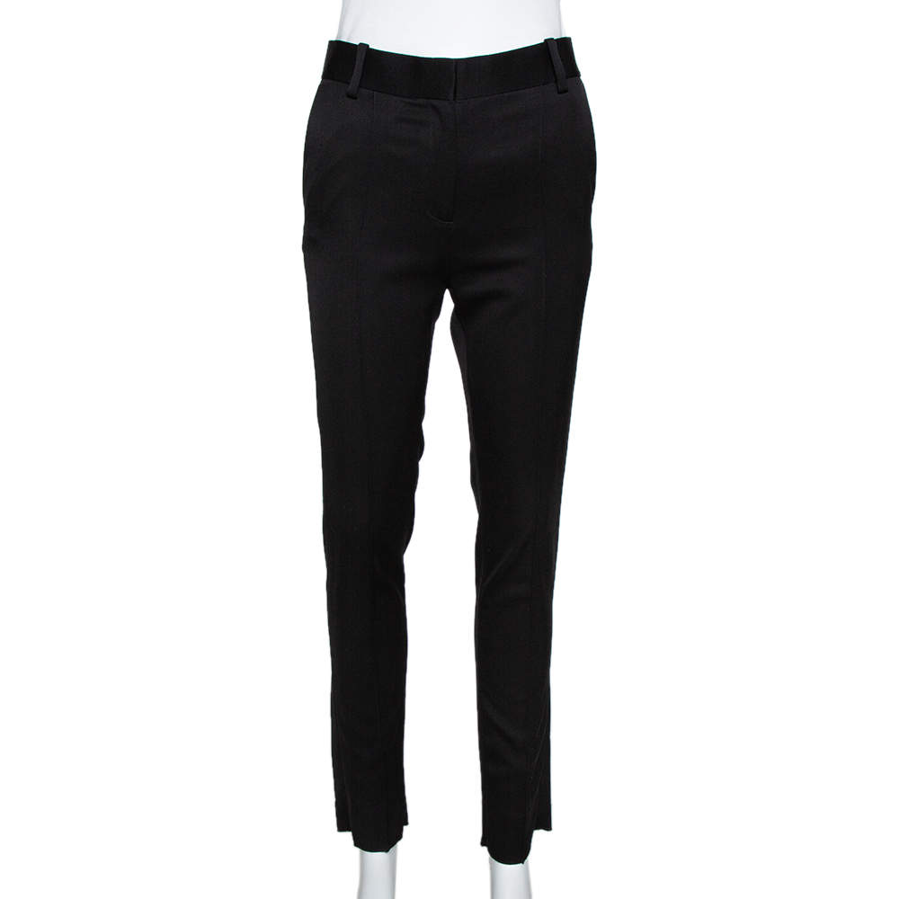 Pre Owned Celine Black Wool Tailored Trousers S