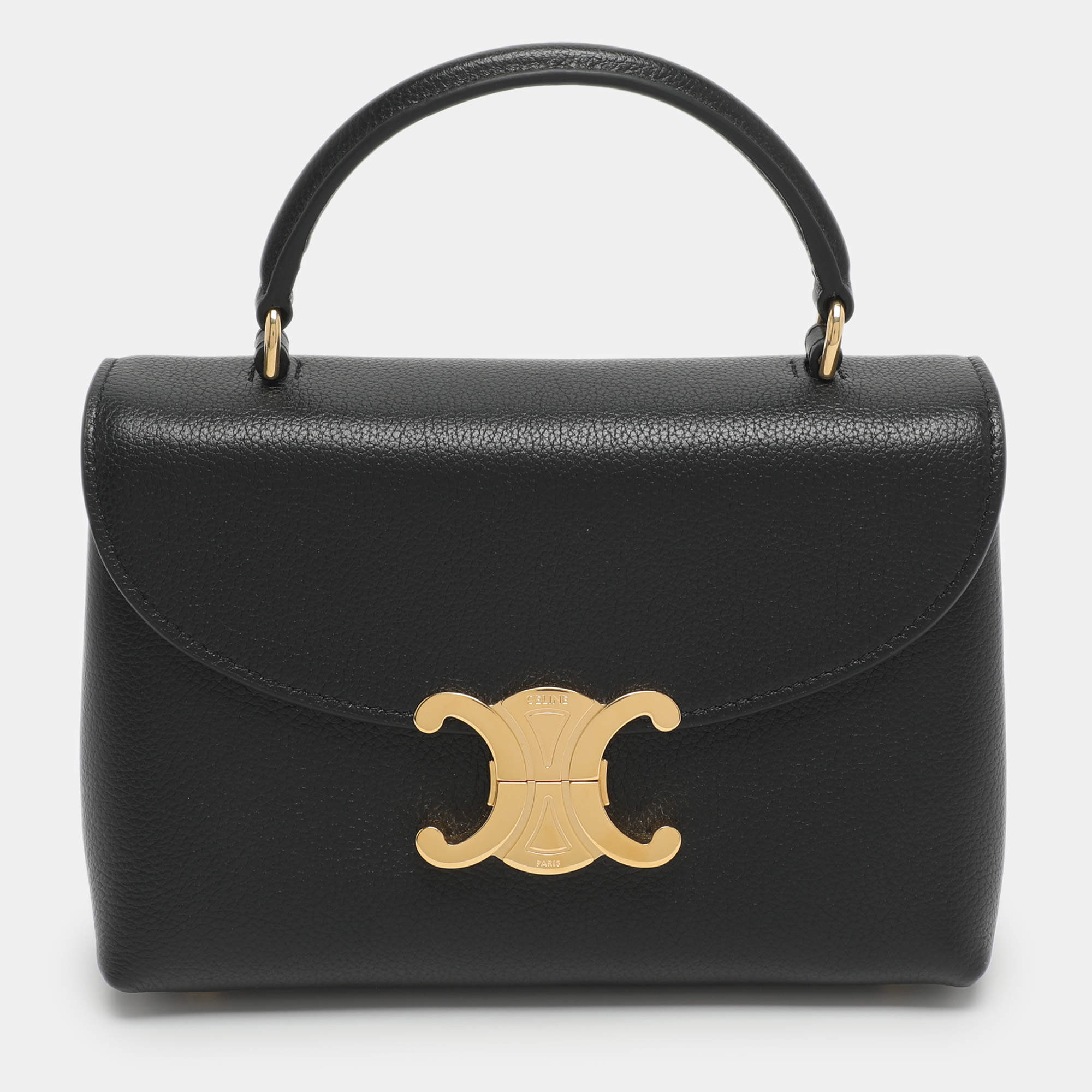 مملوكة مسبقًا Celine Nino Teen Black Leather Top Handle Bag