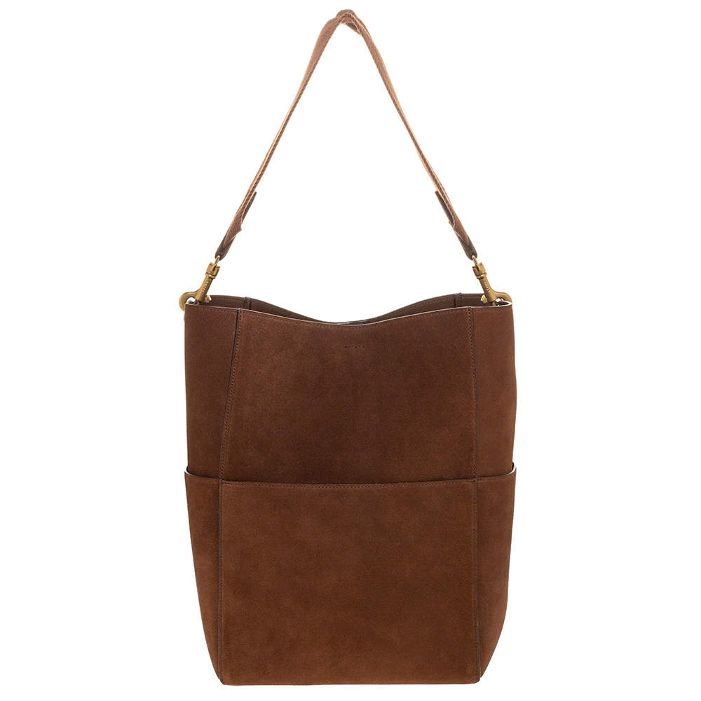 Celine Brown Suede Sangle Bucket Bag Celine | The Luxury Closet