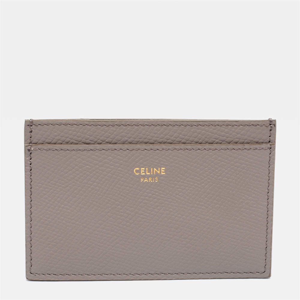 Celine Beige Grained Leather Card Holder Celine | The Luxury Closet