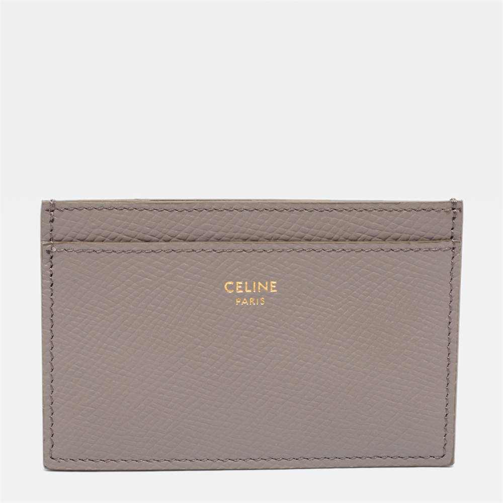 Celine Beige Grained Leather Card Holder Celine The Luxury Closet