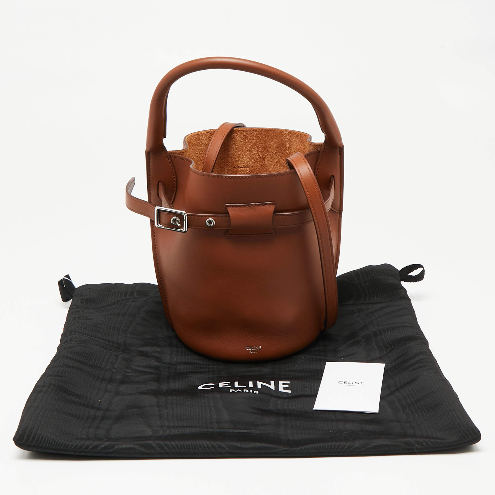 Celine Brown Leather Nano Big Bag Bucket Celine