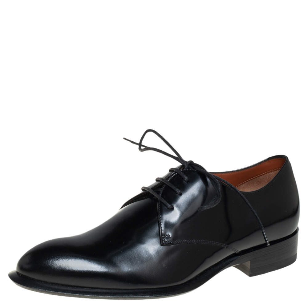 مملوكة مسبقًا Celine Black Leather Lace Up  Derby Size 37