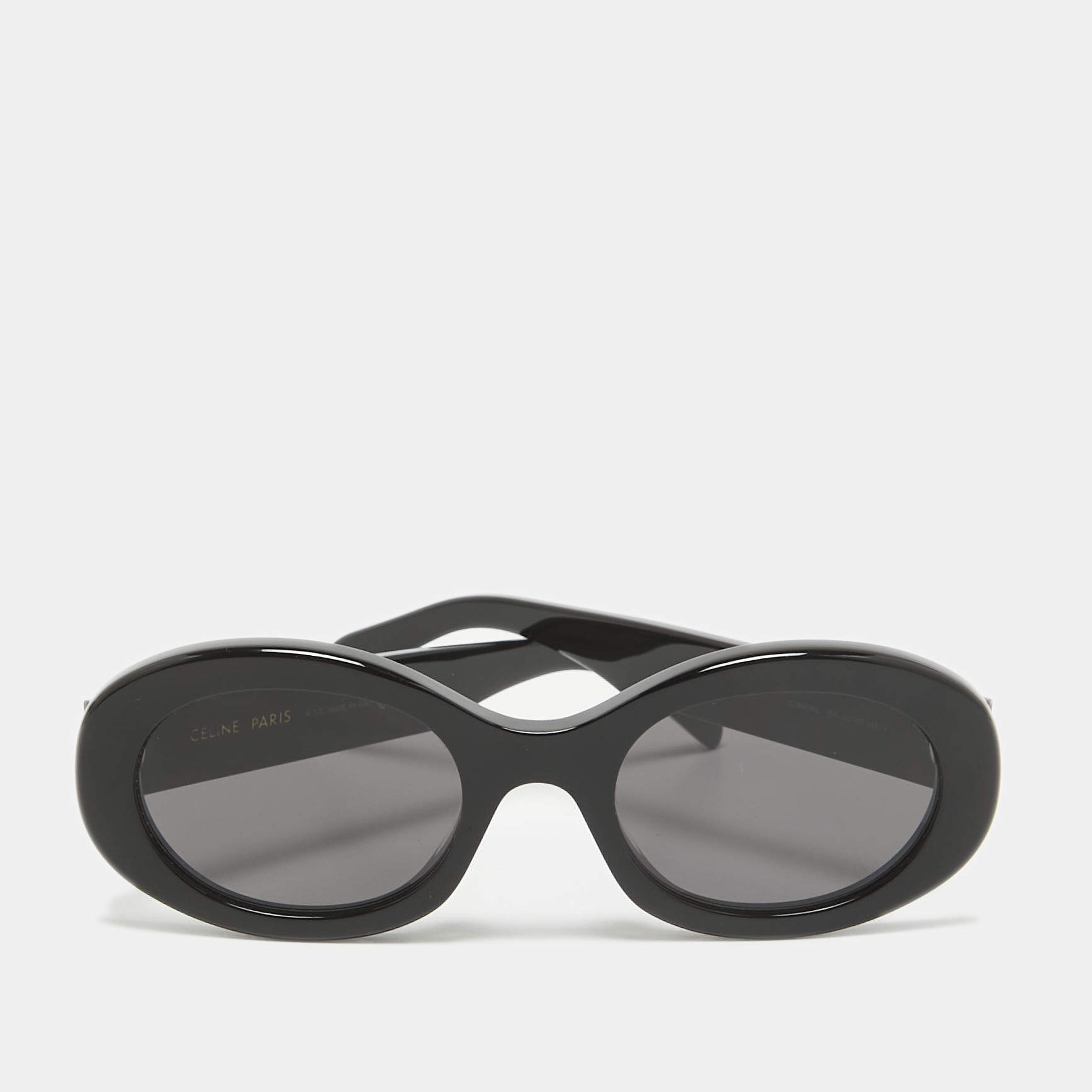 Pre Owned Celine Black CL40194U Triomphe Round Sunglasses