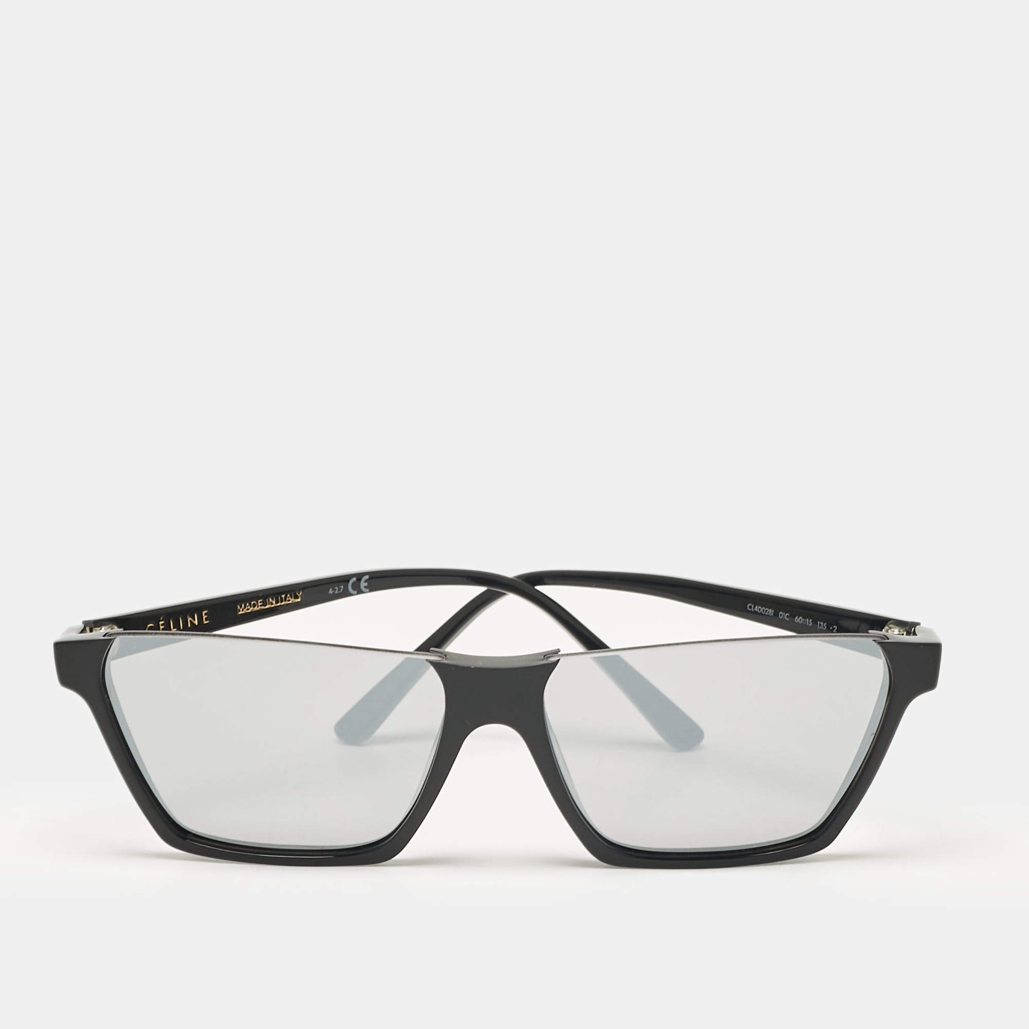 Celine Black/Silver Mirror CL400281 Square Sunglasses