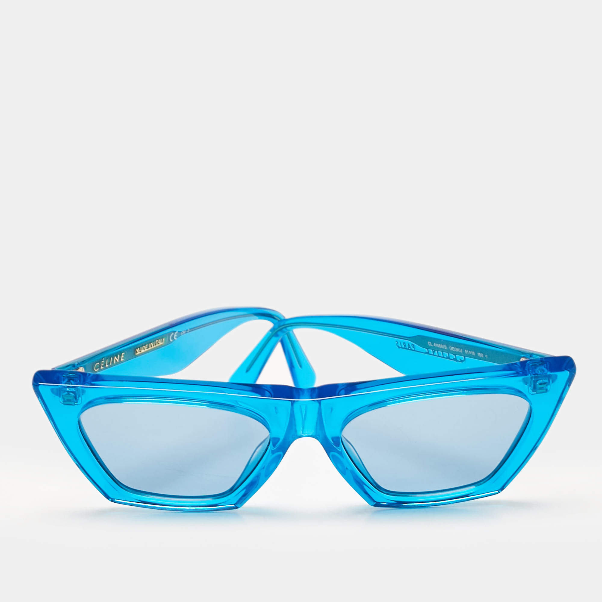 Pre Owned Celine Blue CL41468/S Edge Cat Eye Sunglasses