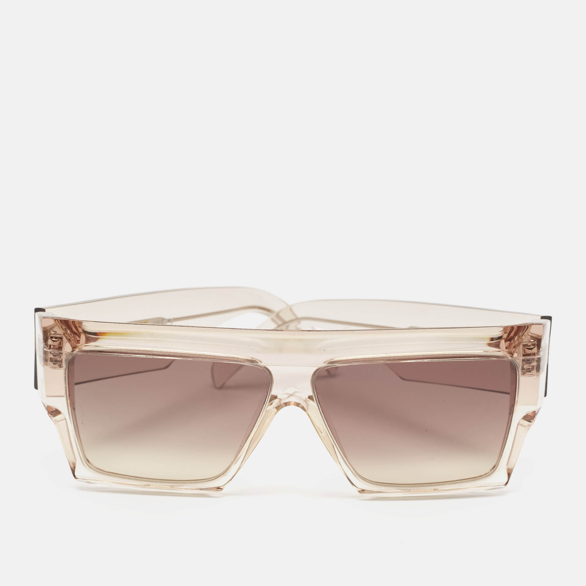 Pre Owned Celine Brown Gradient CL400301Smoke Flat Square Sunglasses