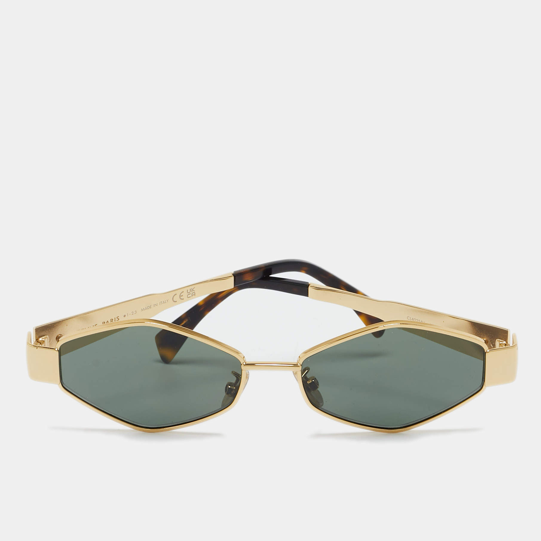Pre Owned Celine Gold/Black CL40254U Geometric Sunglasses