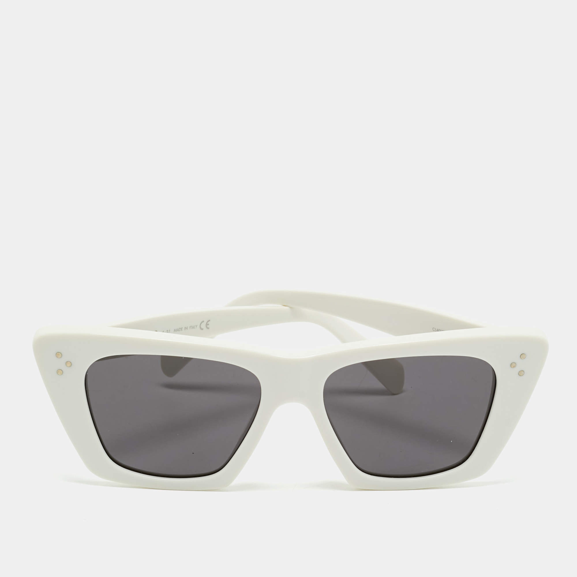 Pre Owned Celine White/Black CL40187I Edge Cat Eye Sunglasses