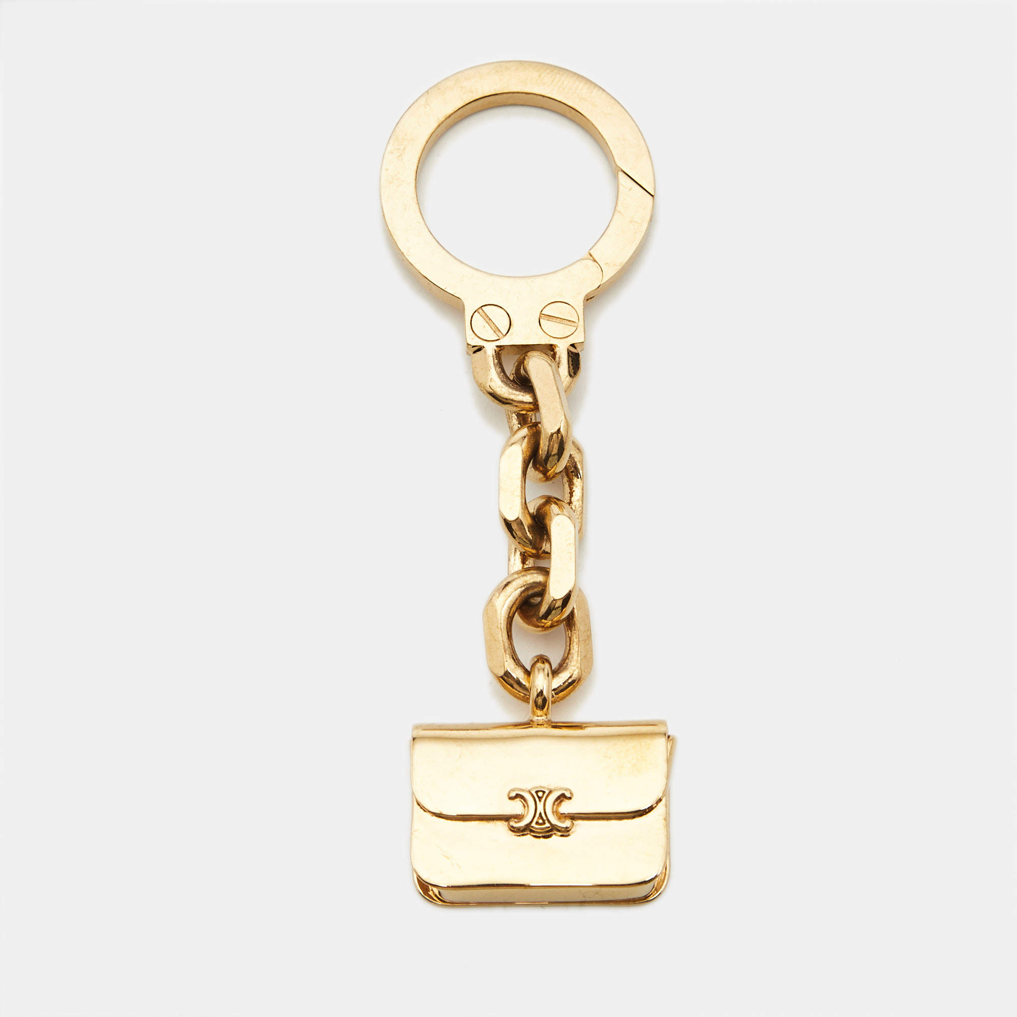 Pre Owned Celine Gold Tone Metal Triomphe Bag Charm