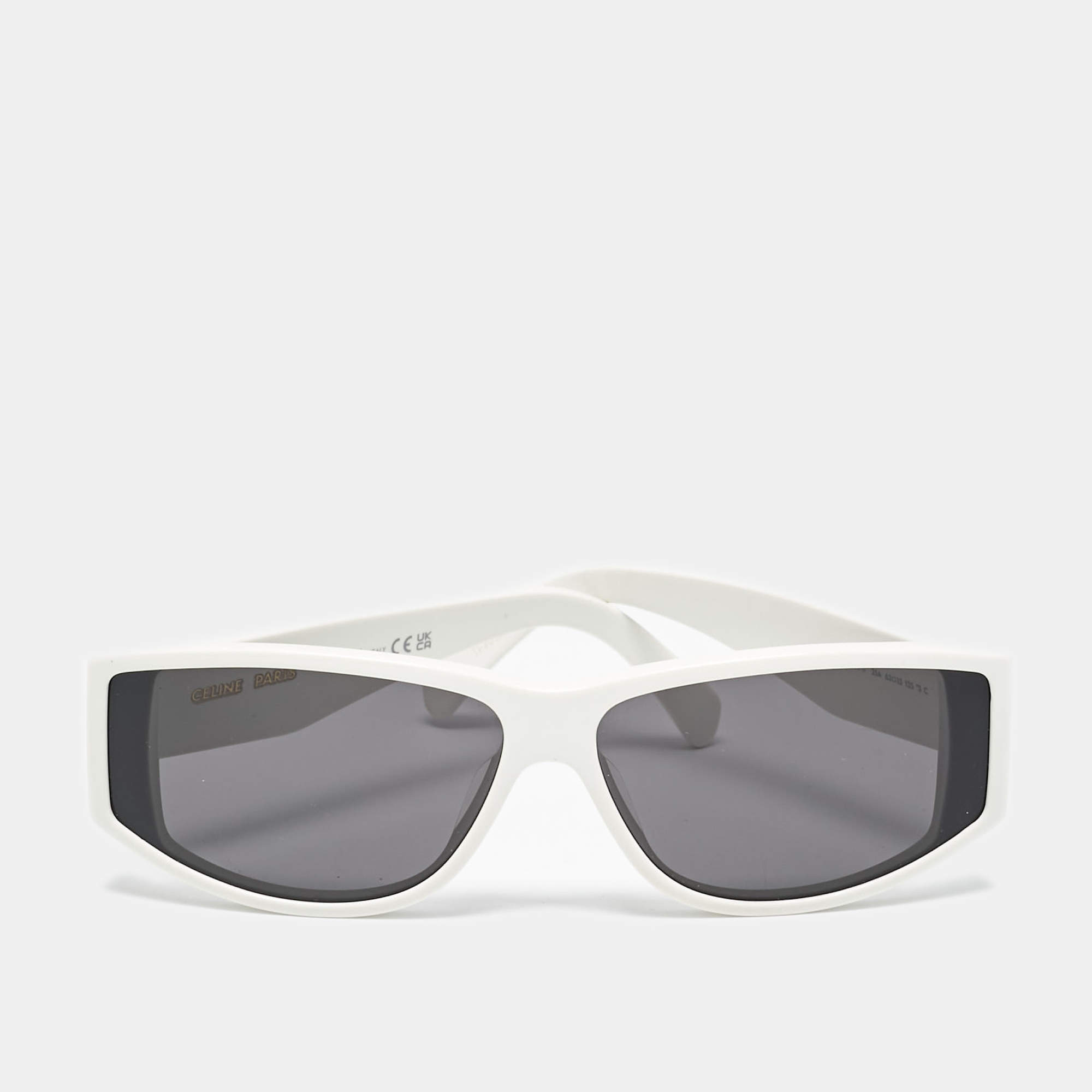 مملوكة مسبقًا Celine White/Brown CL40227U Triomphe Rectangle Sunglasses