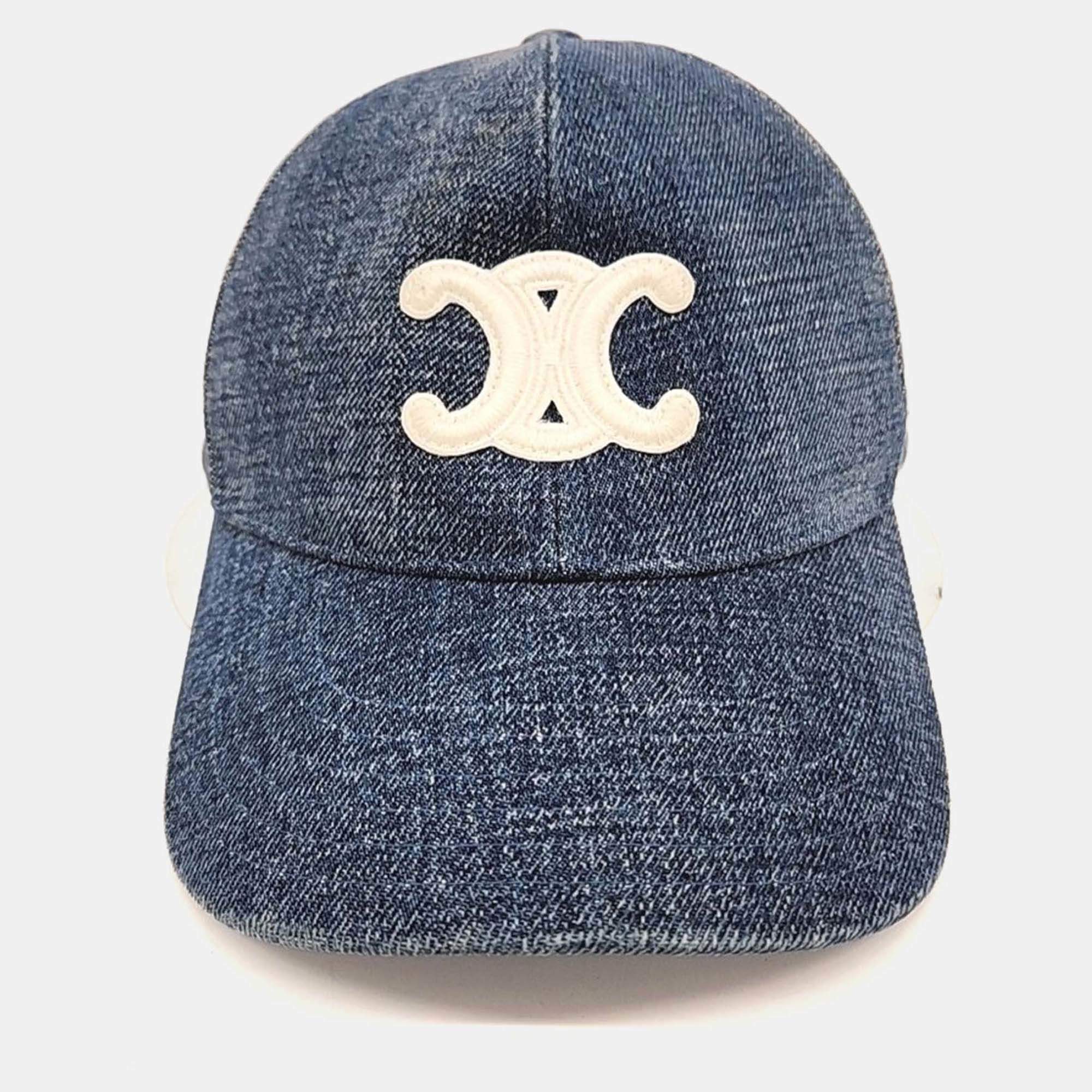 Pre Owned Celine Blue Triumph Denim Cap