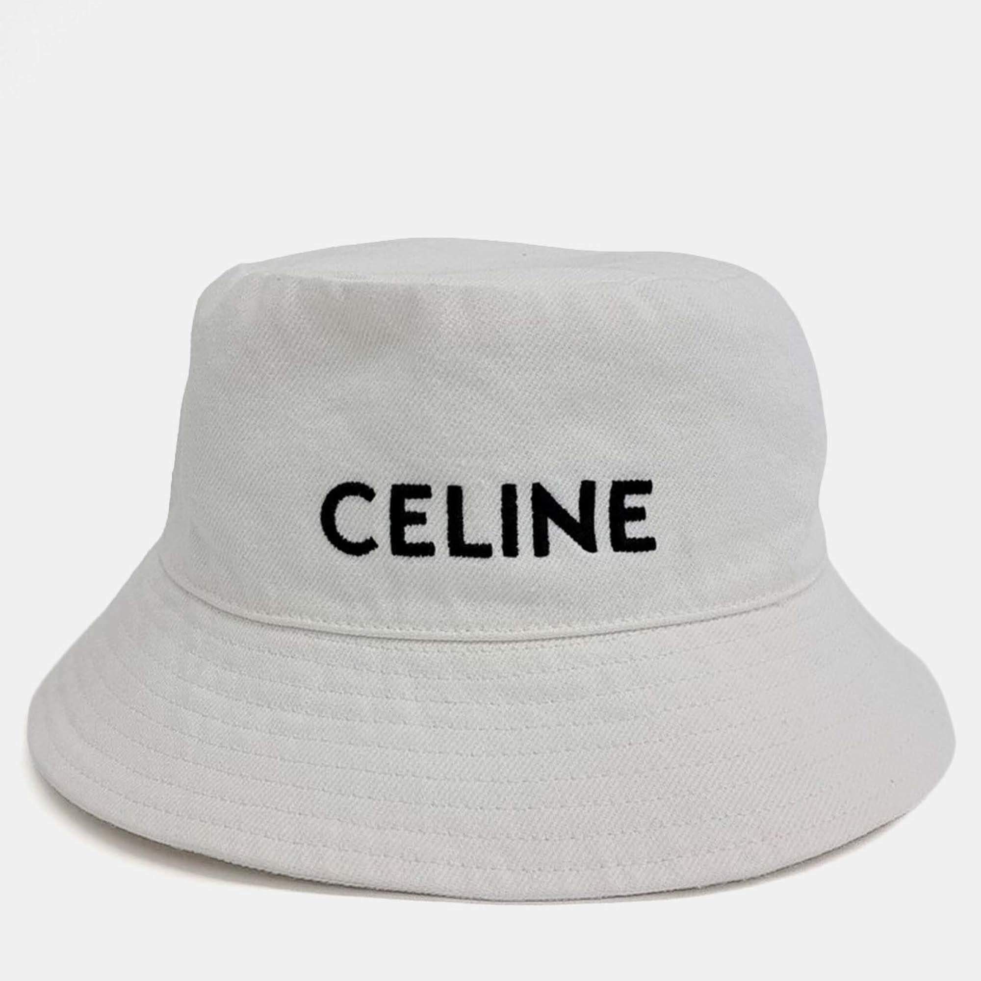 مملوكة مسبقًا قبعة دلو قطنية بيضاء سيلين