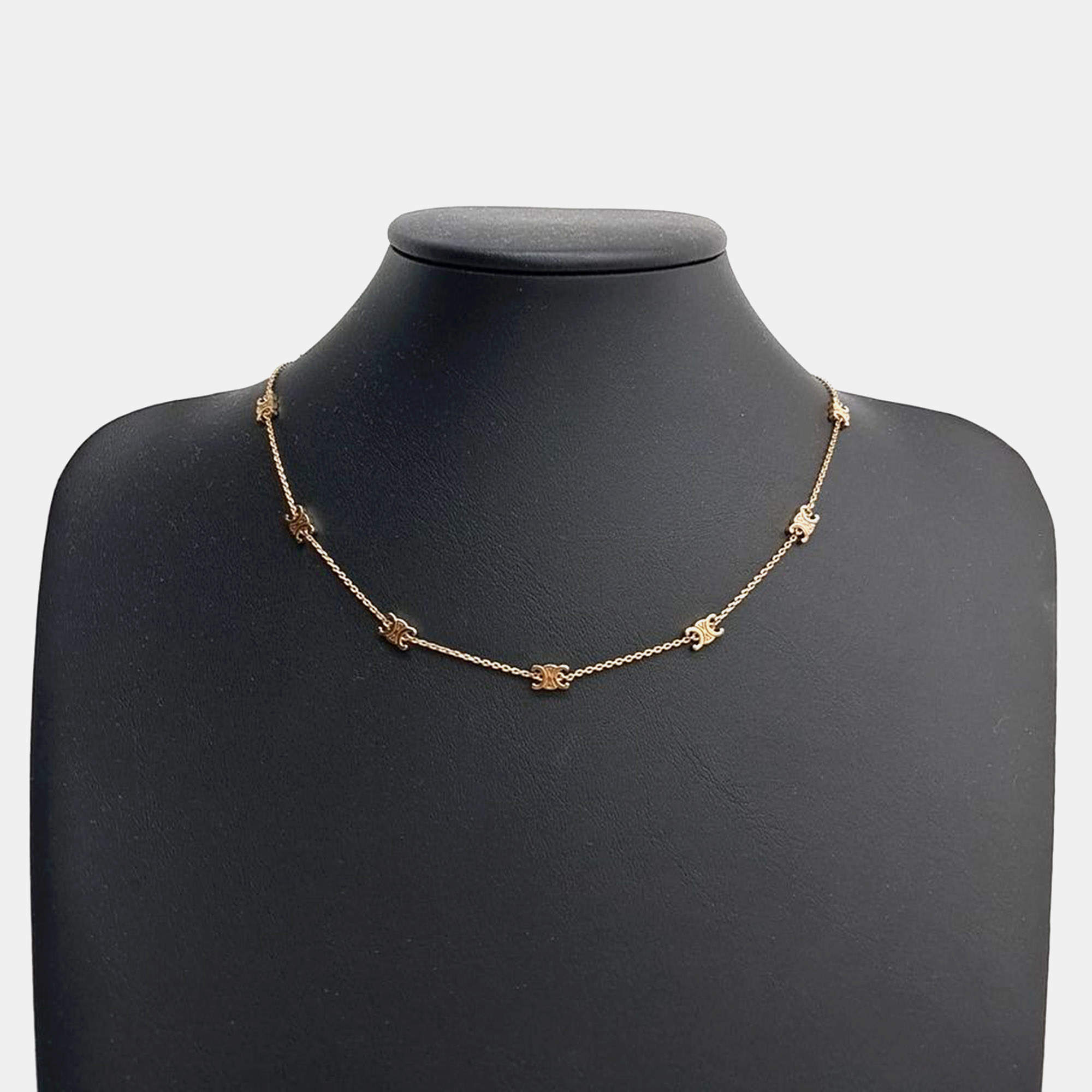 Pre Owned Celine CC Mini Triumph Gold Necklace