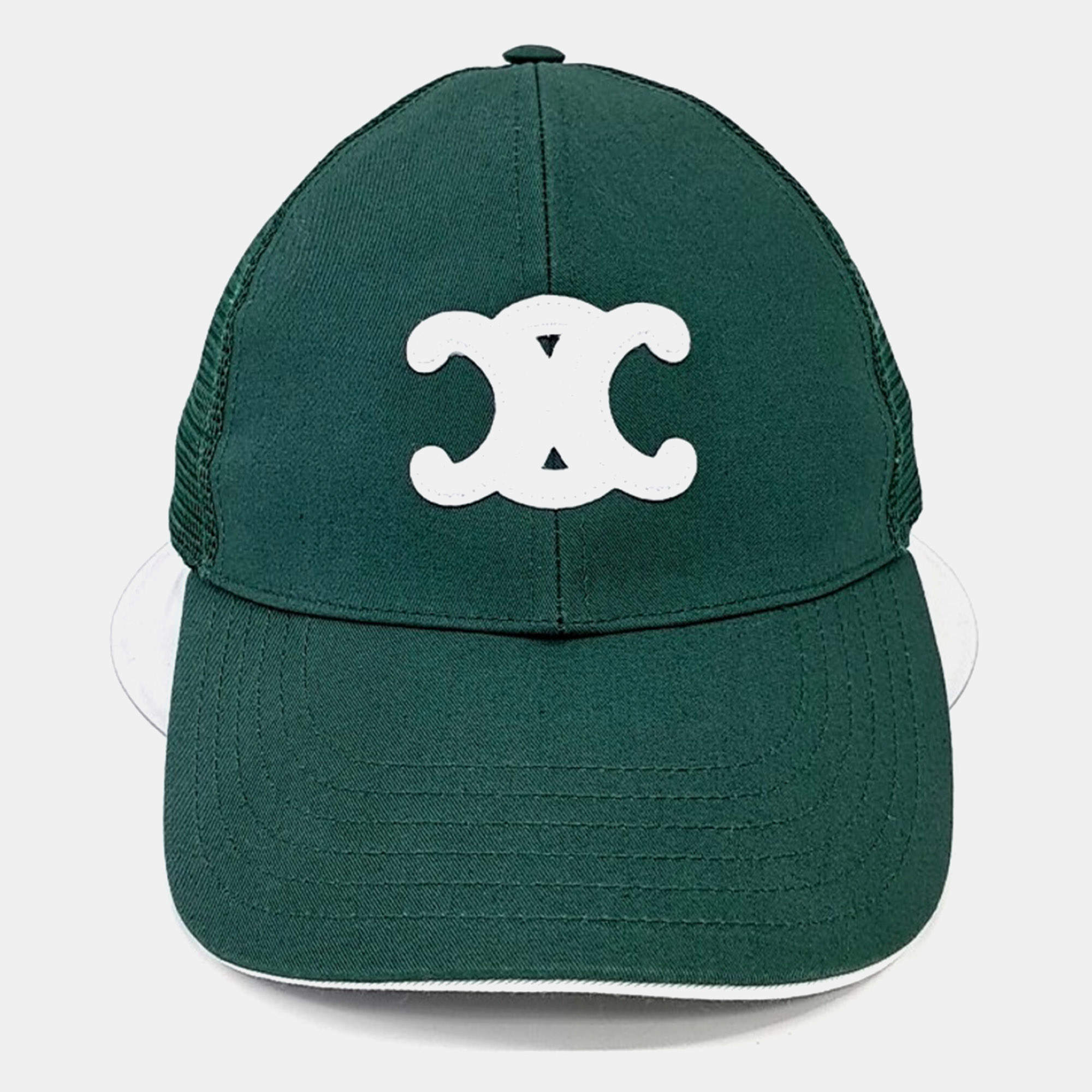 مملوكة مسبقًا Celine CC Green/White Cotton Cap