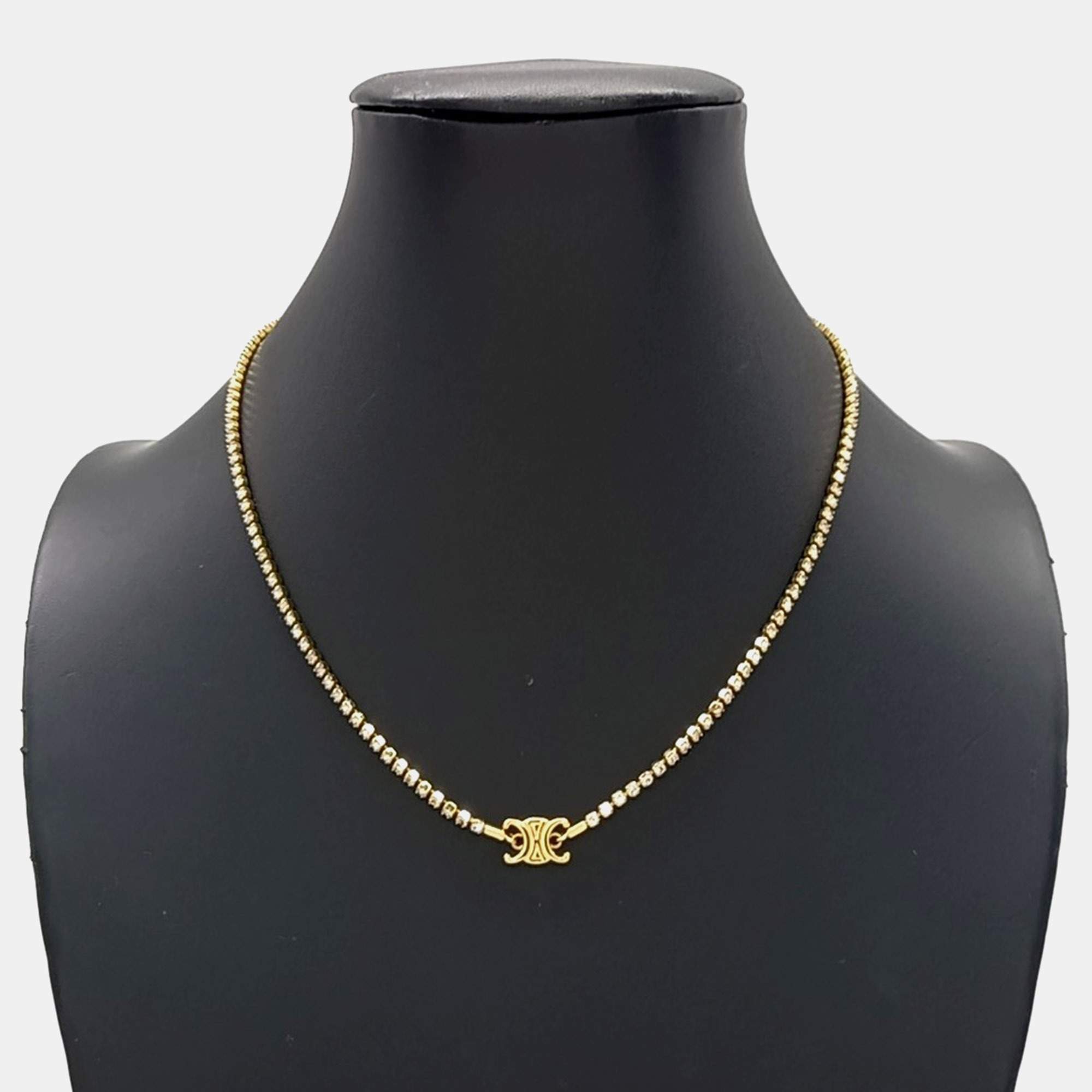 Pre Owned Celine CC Gold Crystal Necklace