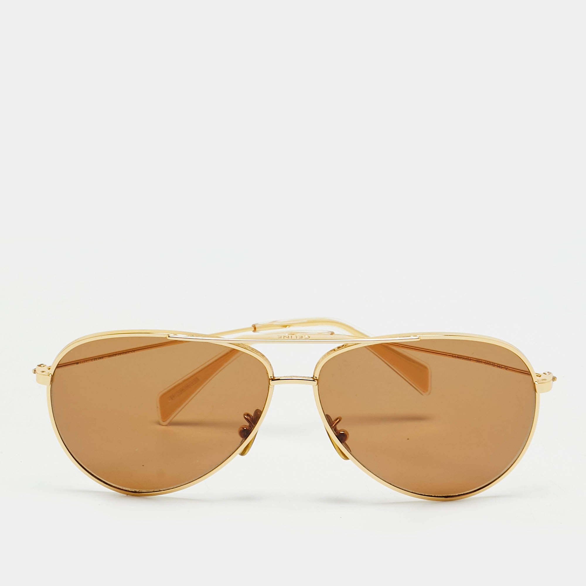 Pre Owned Celine Gold CL40062U Aviator Sunglasses 