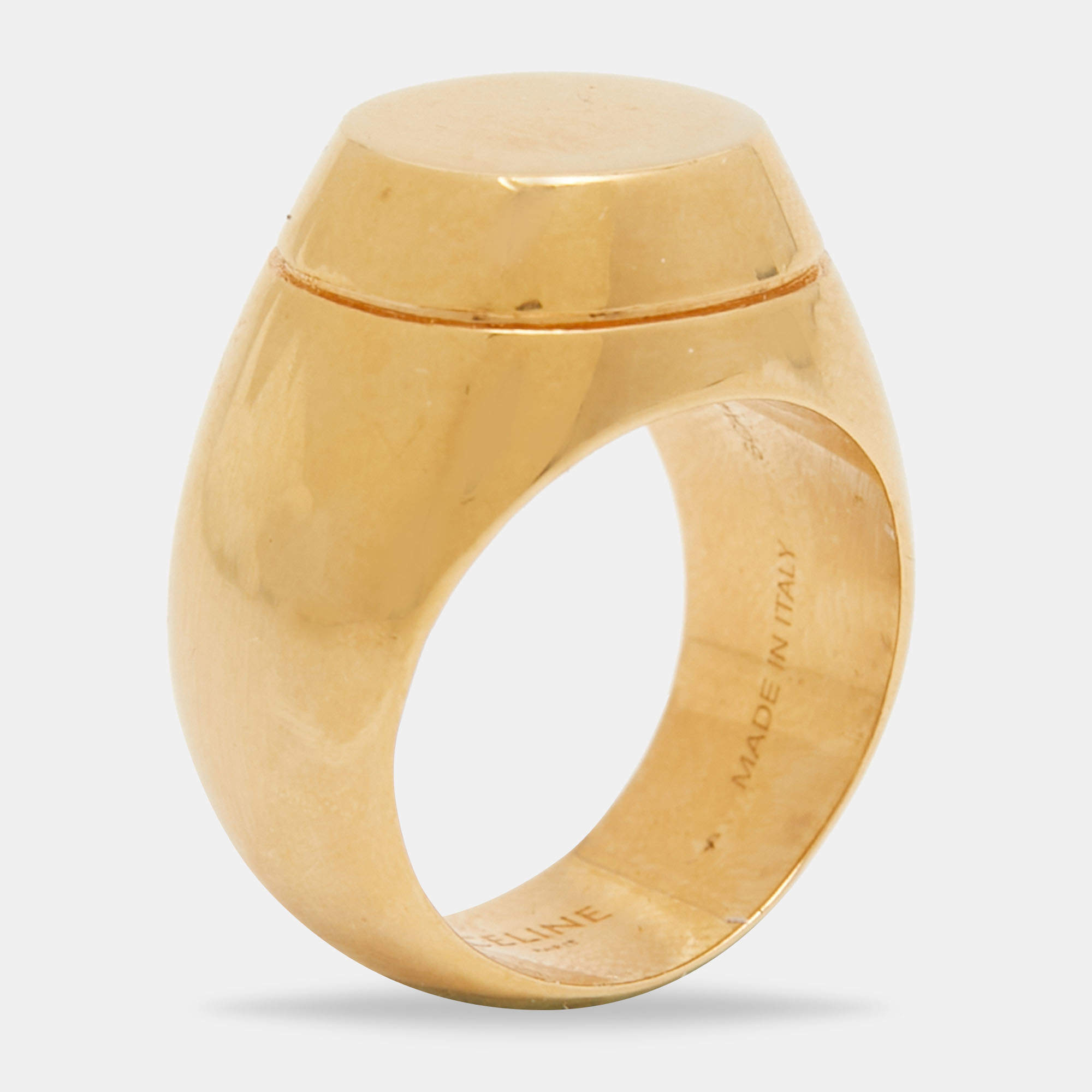 Celine Gold Tone Ring Size 54