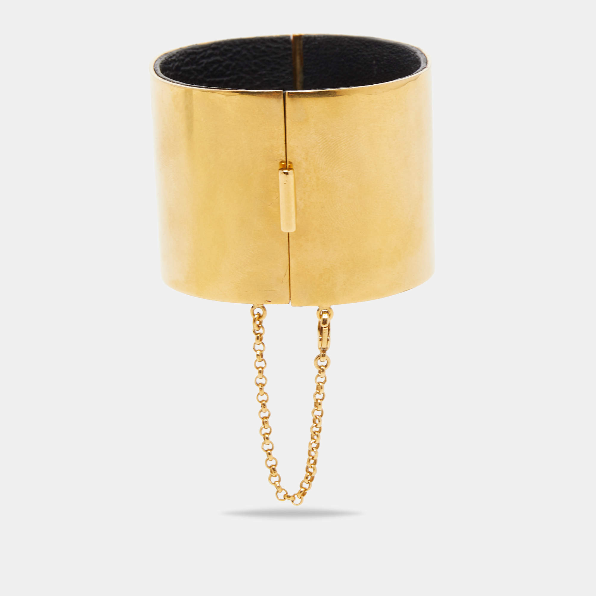 Céline Gold Tone Wide Cuff Bracelet