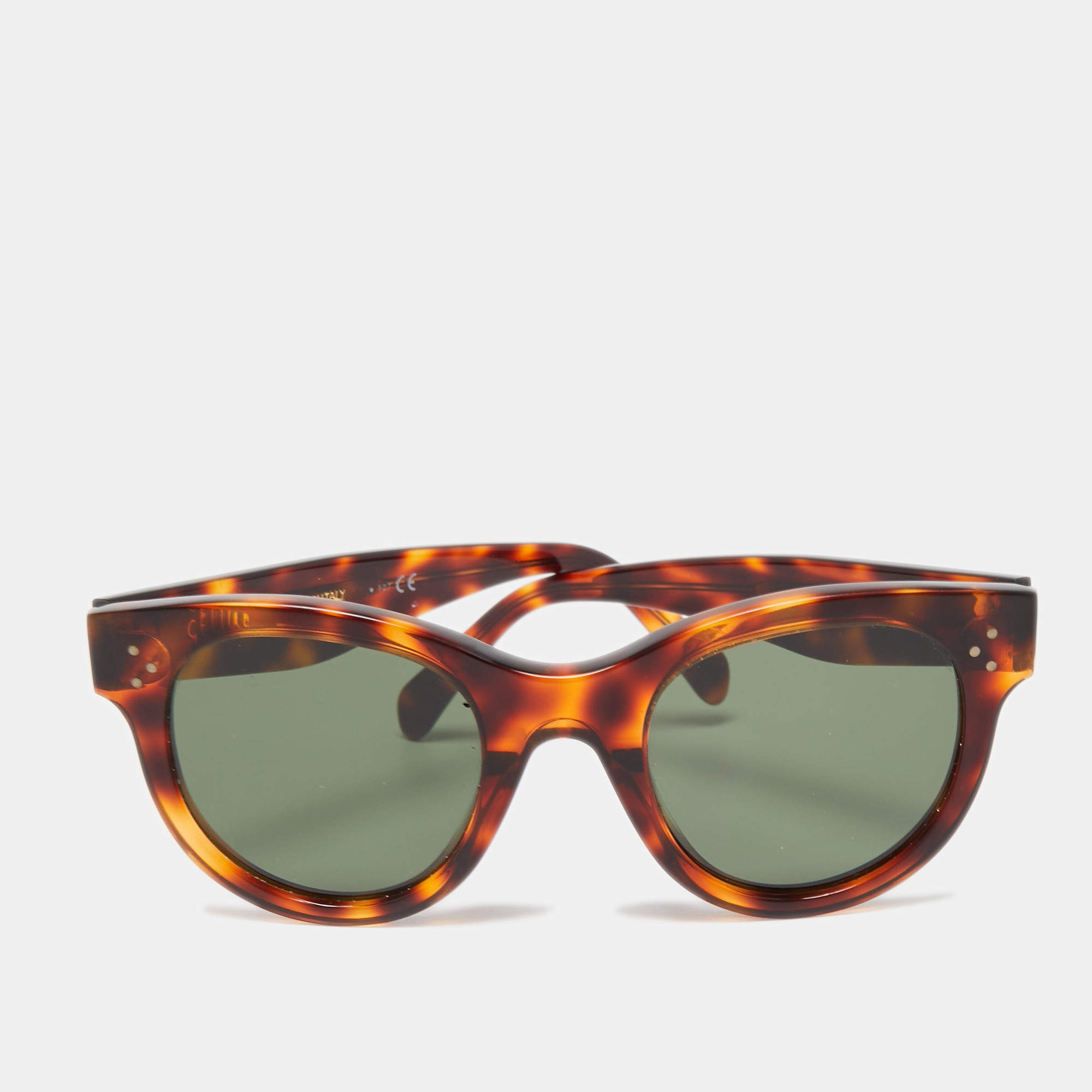 Pre Owned Celine Brown Tortoiseshell CL400031Audrey Wayfarer Sunglasses