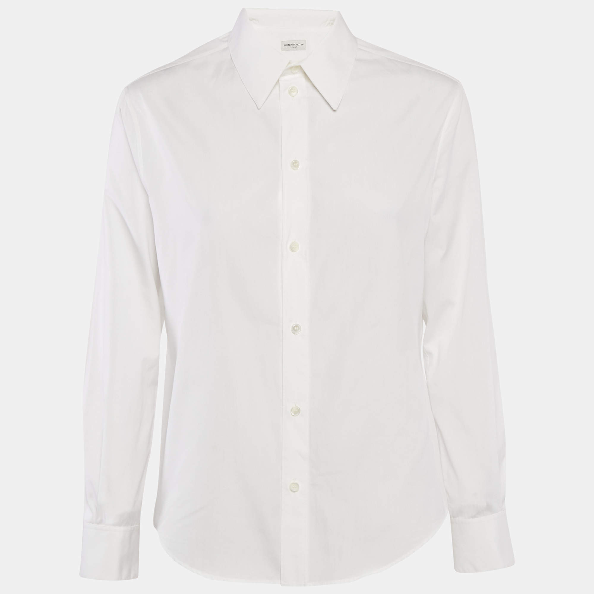 Celine White Cotton Button Front Shirt M