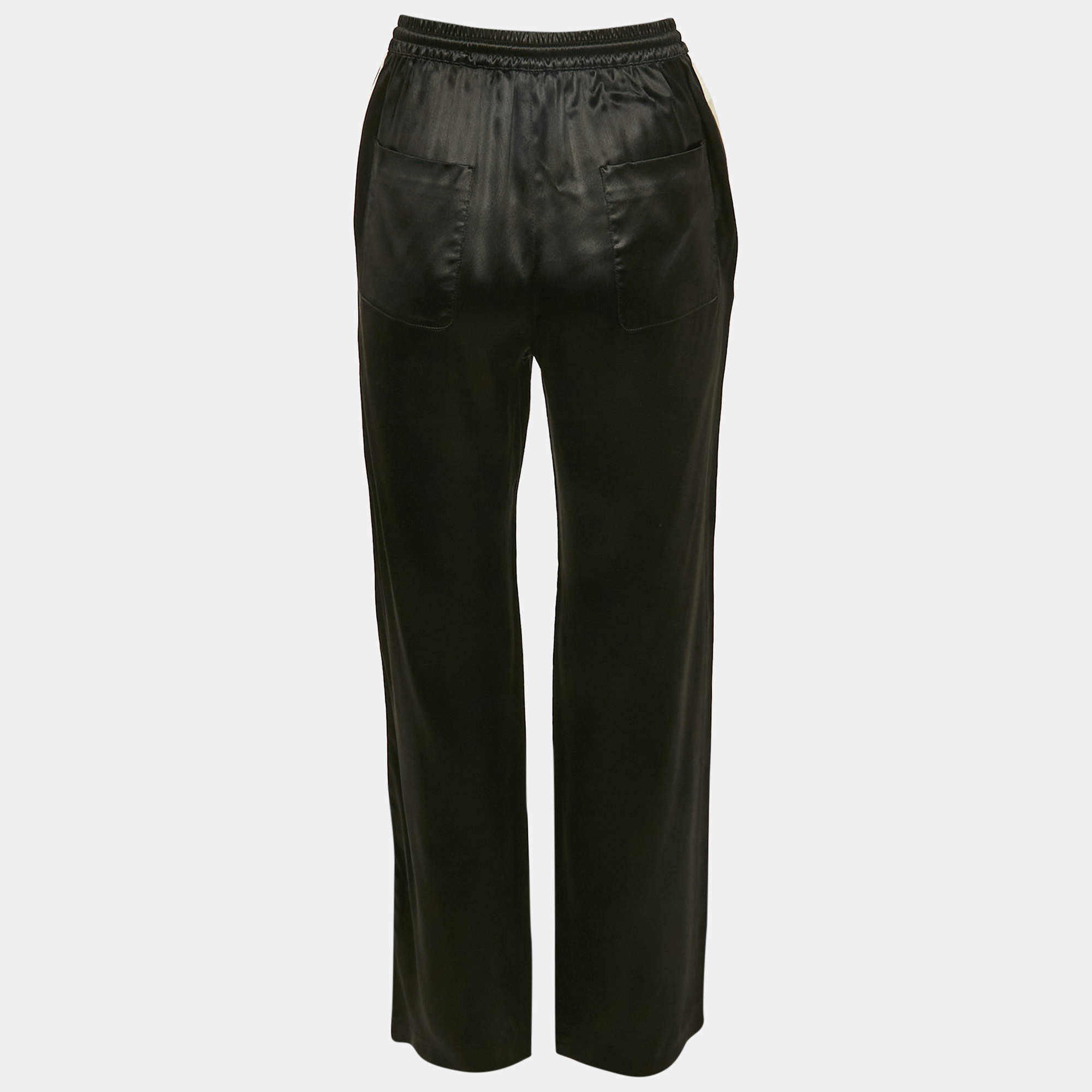 【CELINE】TRIOMPHE JOGGING TROUSERS●RP066748QGBC0 TRACKSUIT PANTS IN DOUBLE FACE JERSEY - NOIR/MARRON/OFF