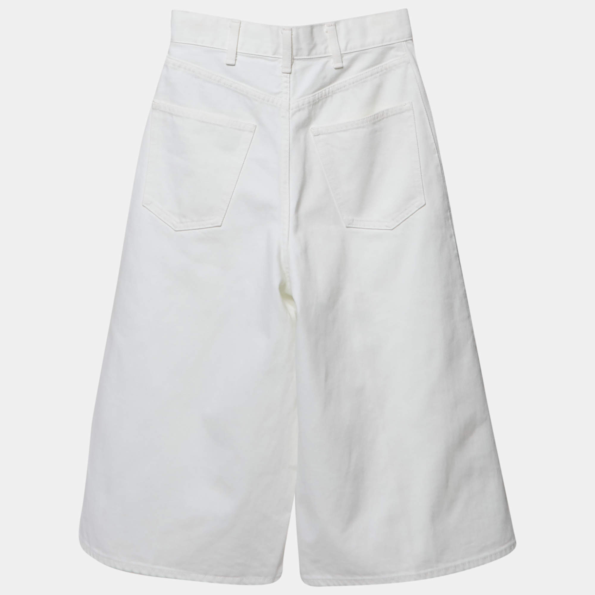 Celine White Denim Capri Pants S Waist 26"