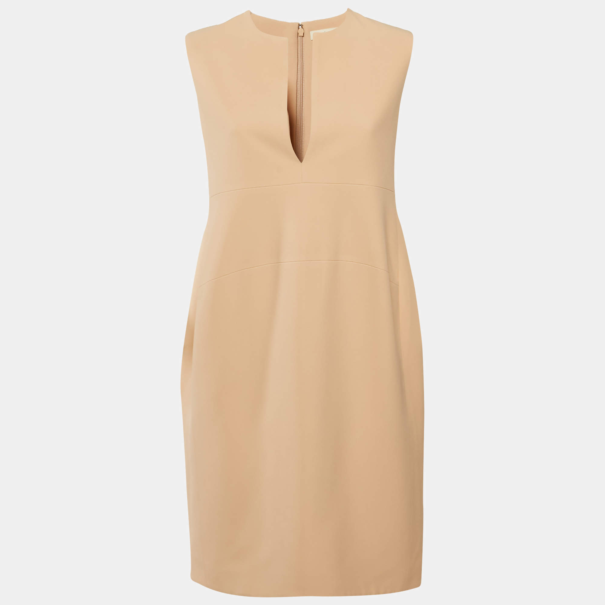 Celine Peach Crepe V-Neck Mini Dress M