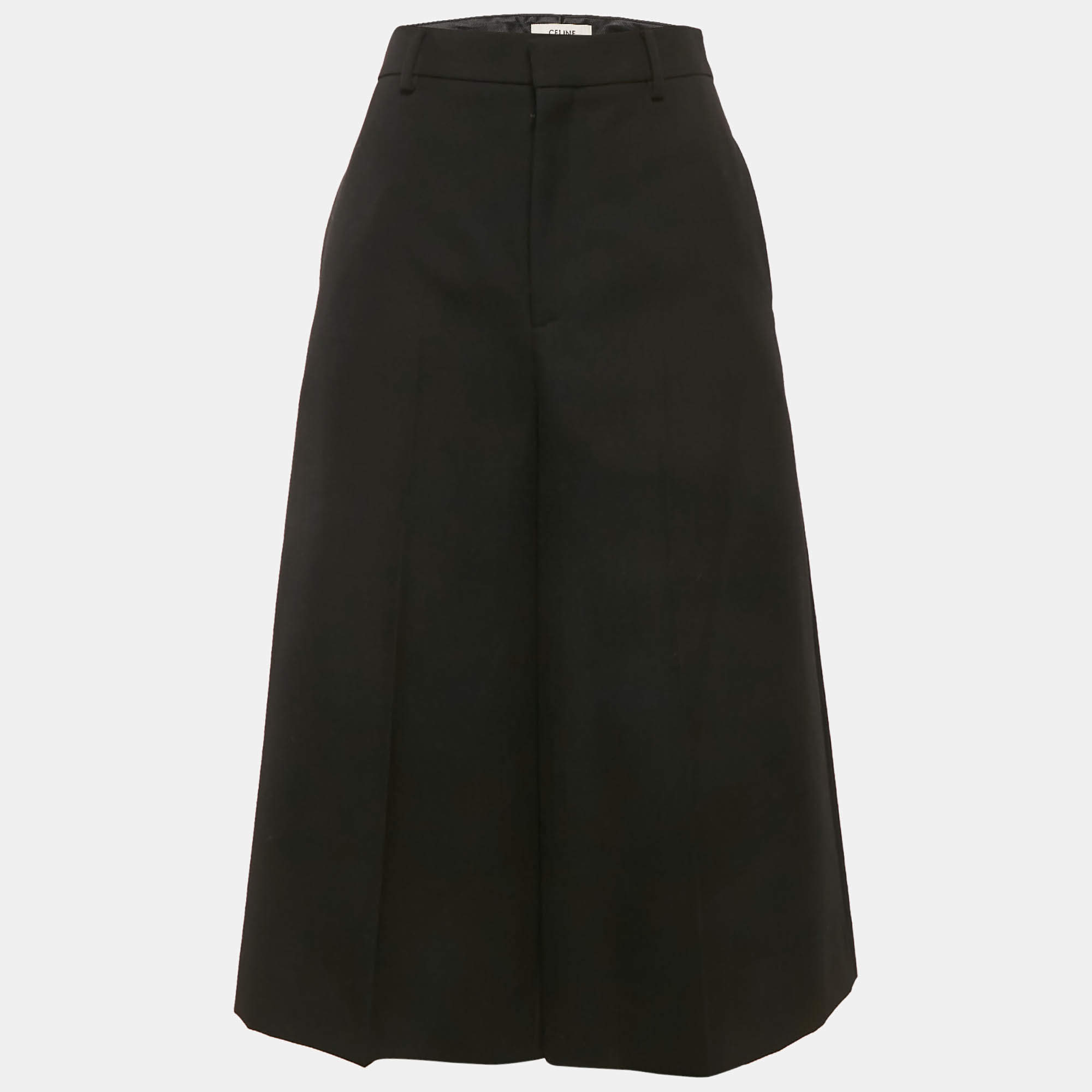 Celine Black Gabardine Culottes Trouser S
