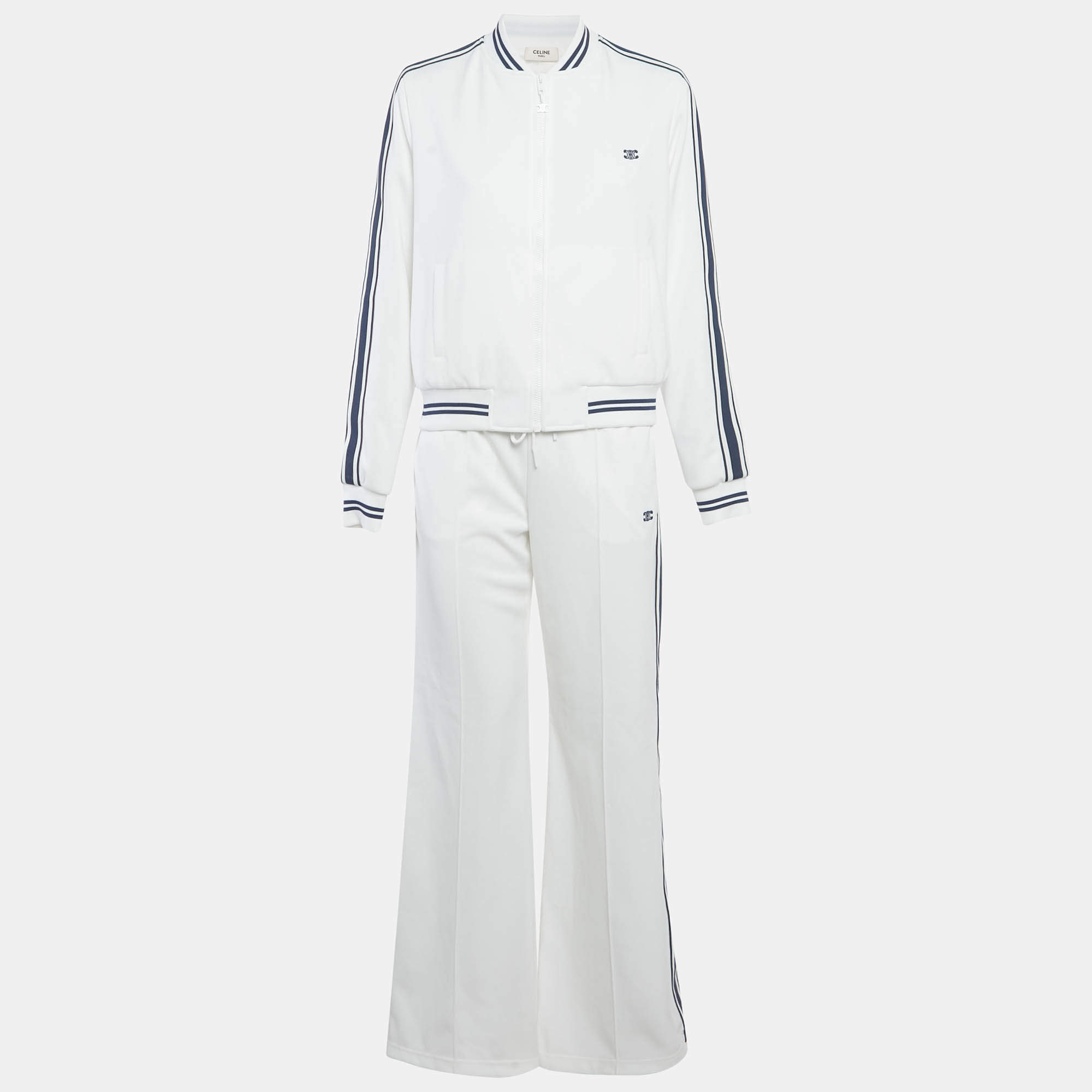 مملوكة مسبقًا بدلة رياضية سيلين جيرسي تريومف بيضاء مقاس كبير - لارج/مقاس متوسط - ميديووم