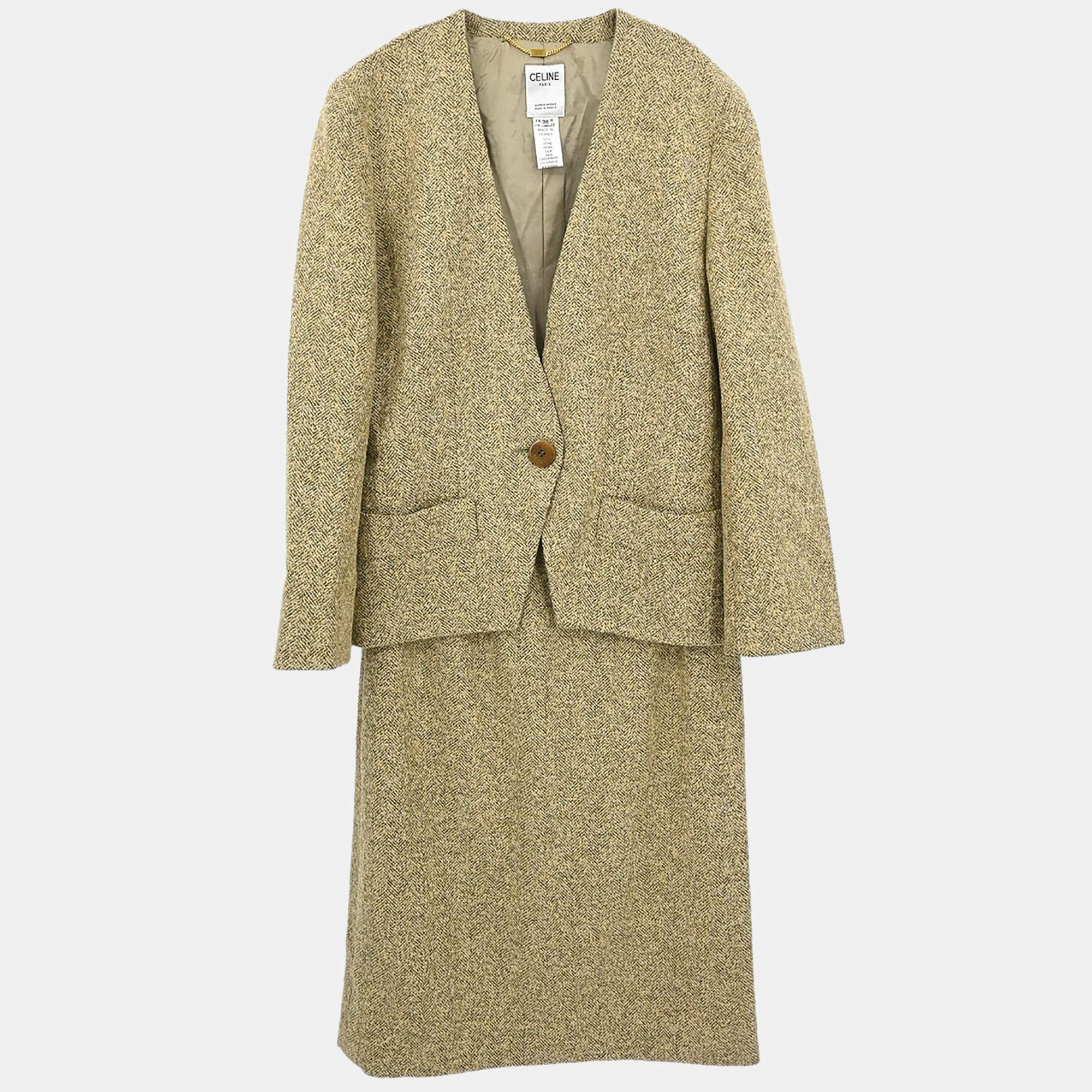 مملوكة مسبقًا جاكيت وتنانير بدلة سيلين بيج رقم ٣٨