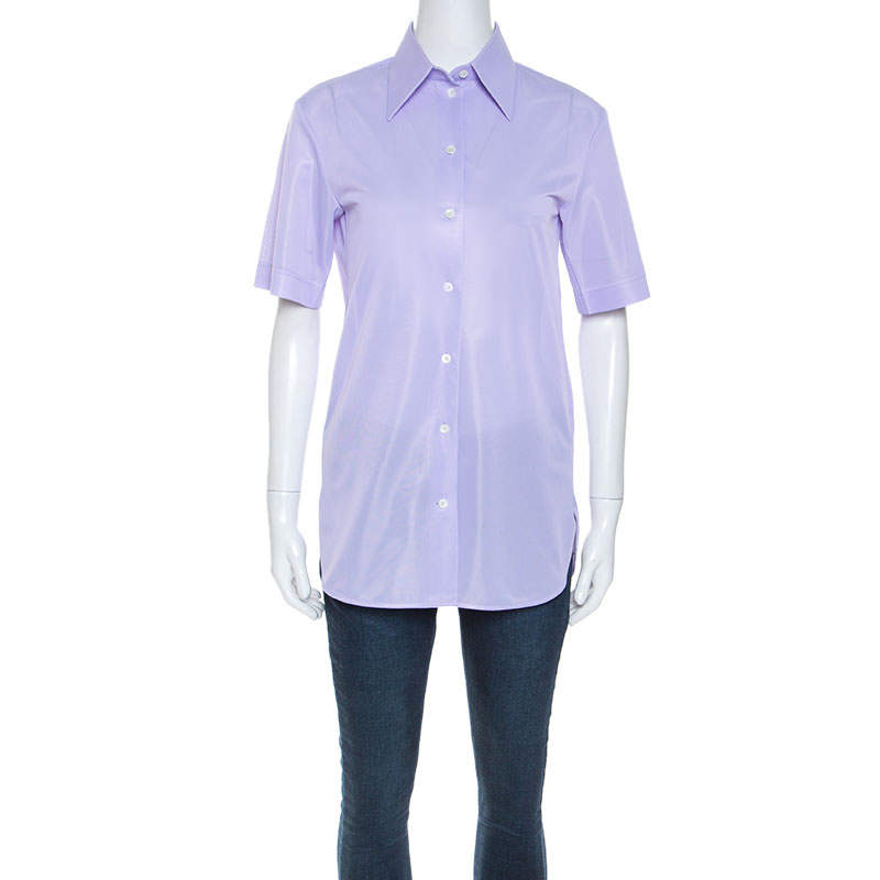 Celine Lavender Knit Button Front Short Sleeve Shirt S Celine | The ...