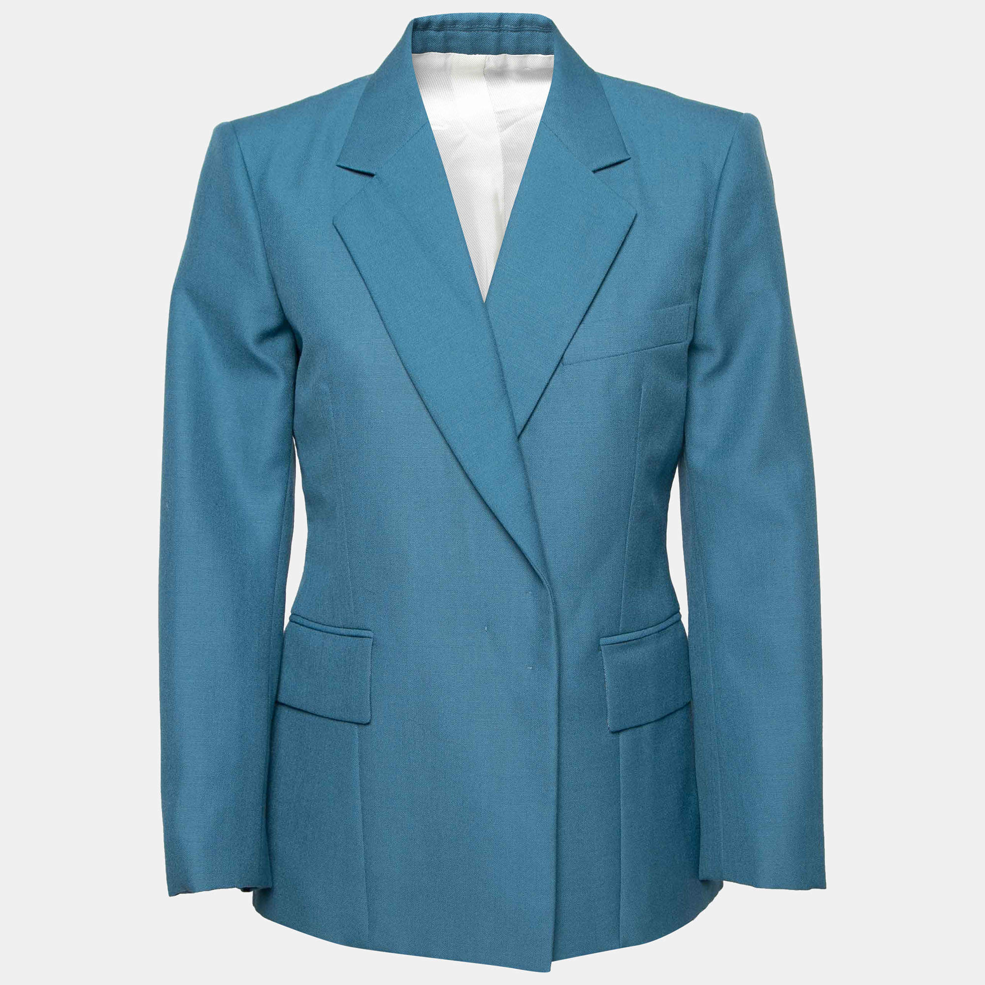Celine Blue Wool Long Sleeve Jacket M