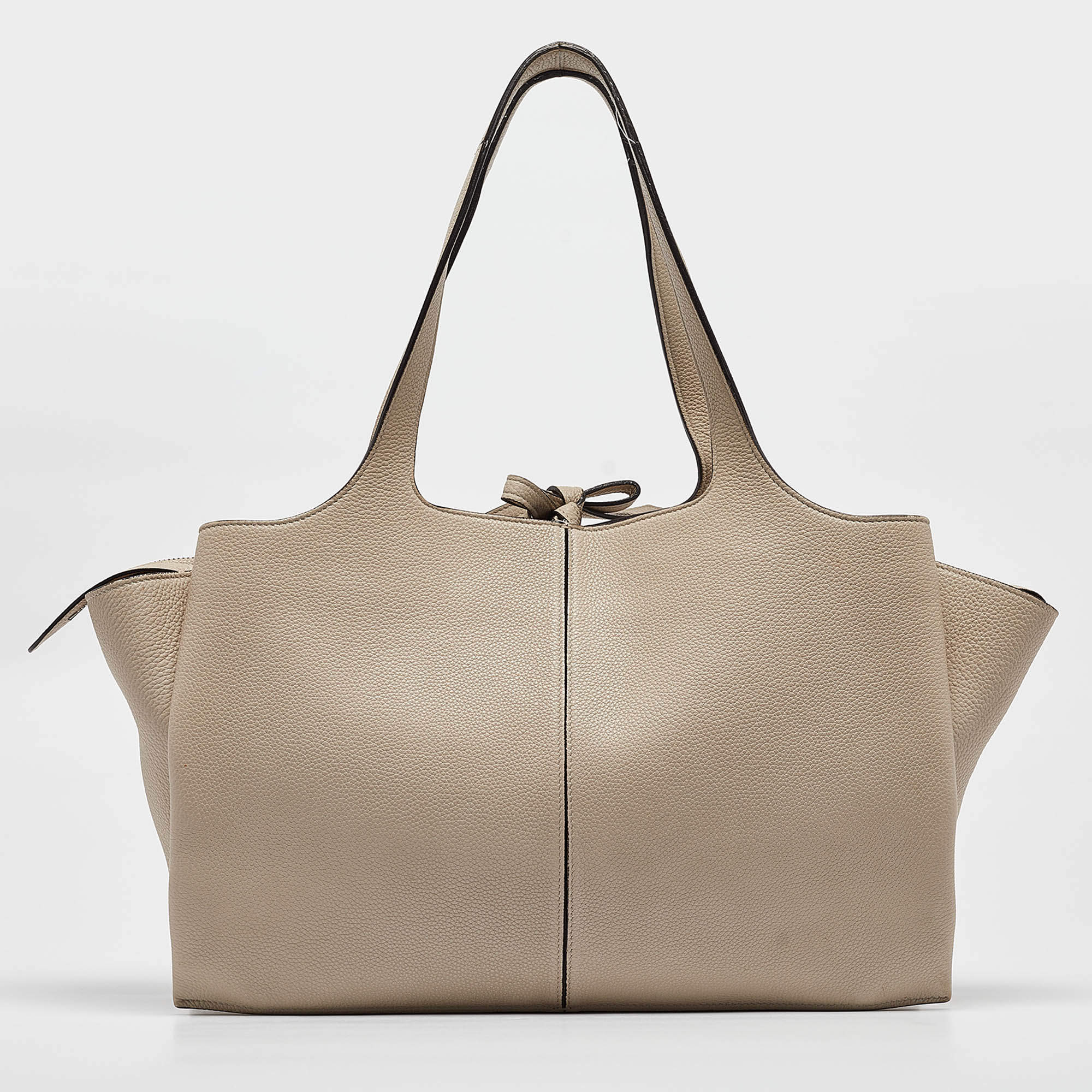 Pre Owned Celine Light Beige Leather Trifold Bag